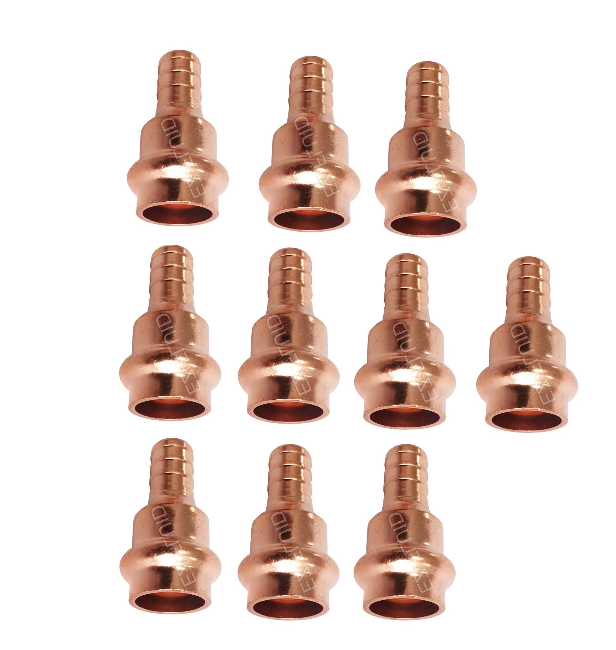 EZ-FLUID Plumbing - Adaptador de presión de cobre de 1,27 cm PEX x Press LF F1807 F1807 Barb Crimp Pex-B x conector de acoplamiento de prensa para residencial, comercial