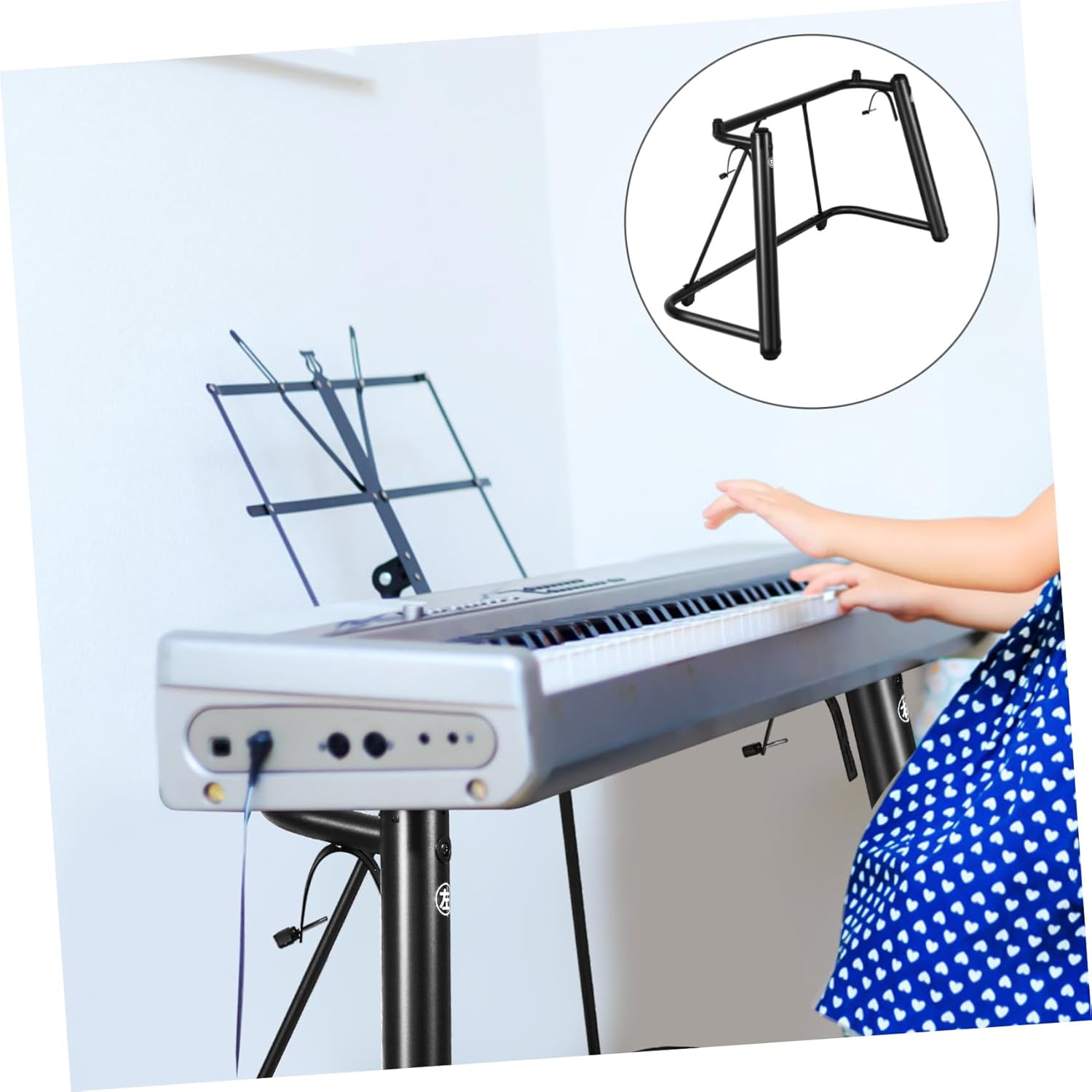 Abaodam Professional Piano Keyboard Stand Metal U-shaped Riser Desk Keyboard Instrument Holder for -key