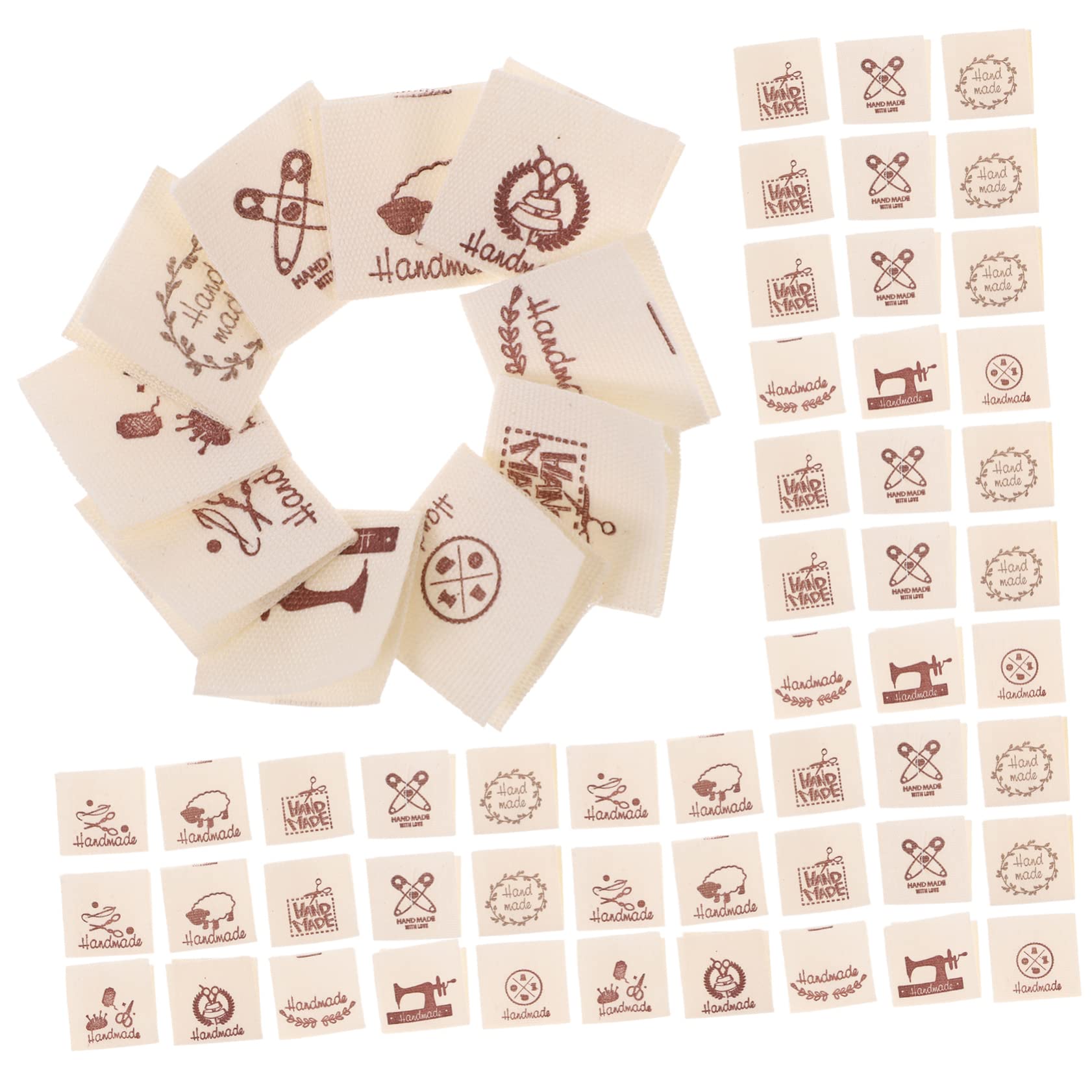 Amazon | GRADENEVE 300枚 衣類 襟 ラベル 生地 縫製 タグ 生地 タグ  