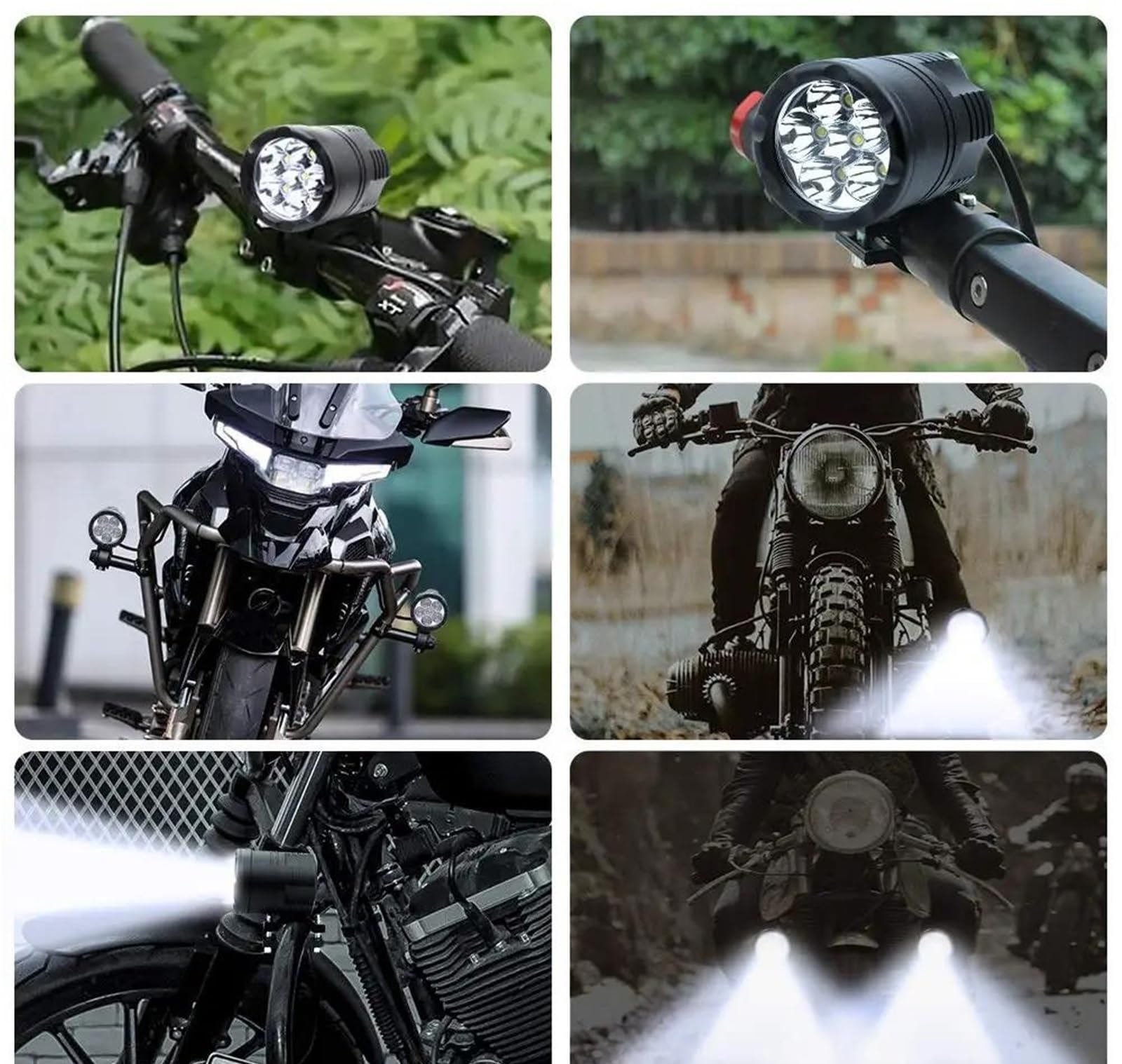 Reflektor motocyklowe Dla Uniwersalnego Reflektora LED Motocykla O Mocy 60 W Dodatkowa Pomocnicza Lampa Montażowa Faro(2 pcs 60W)