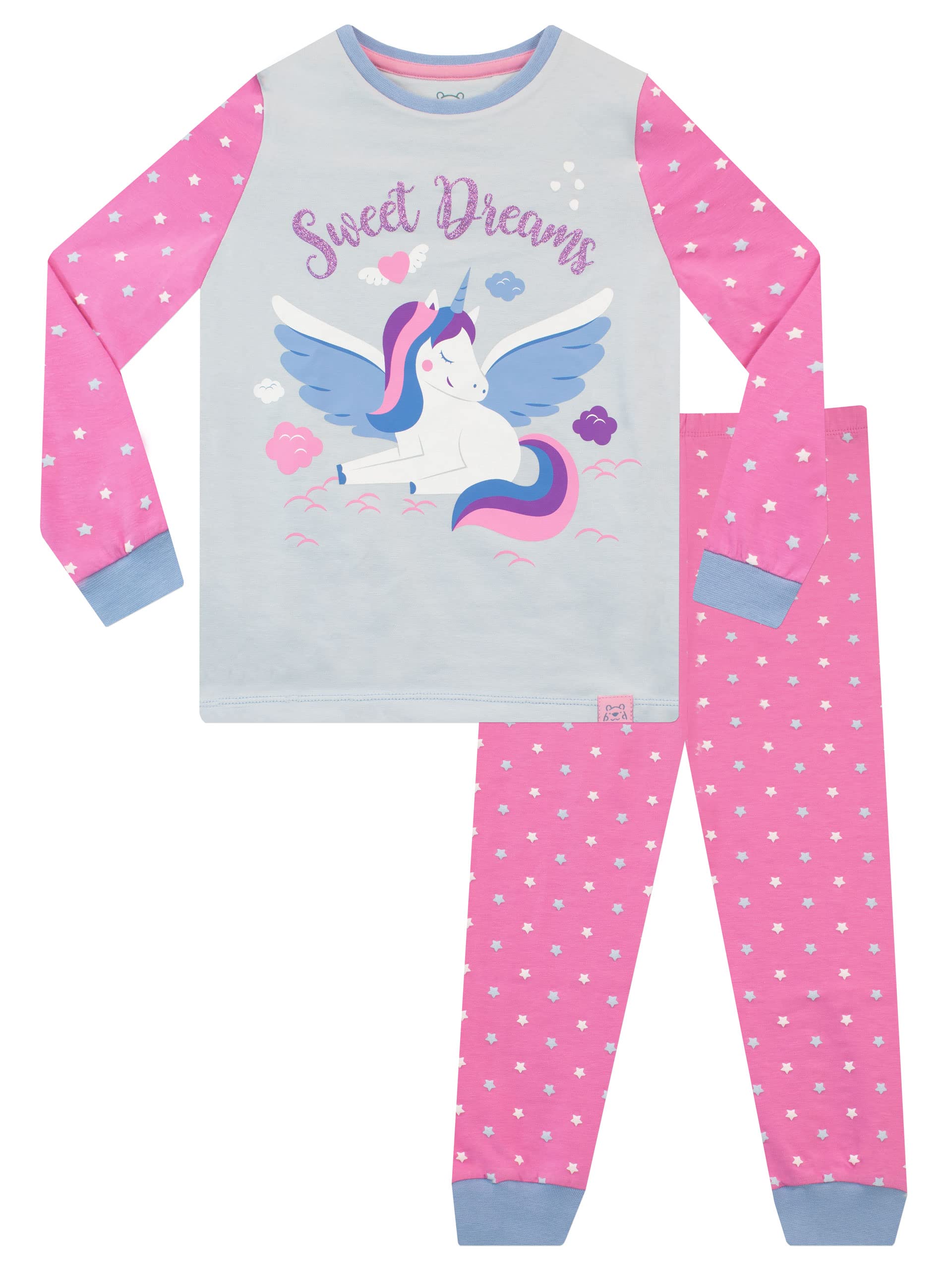 Harry Bear Unicorn Pyjamas - Pink Cotton - Snug Fit - 5-6 Years