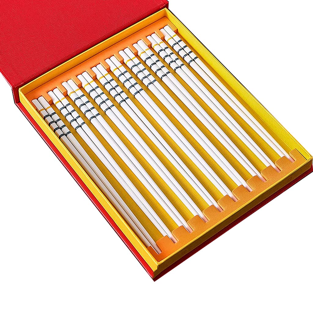 ZHOUXIAO Chopsticks De Porcelana Conjunto De Regalo con Estuche, 10 Pares De Sushi Japonés Reutilizables Reutilizables Caja De Regalo, Luxury Premium Chinese Chopsticks Bone D-10 Pairs