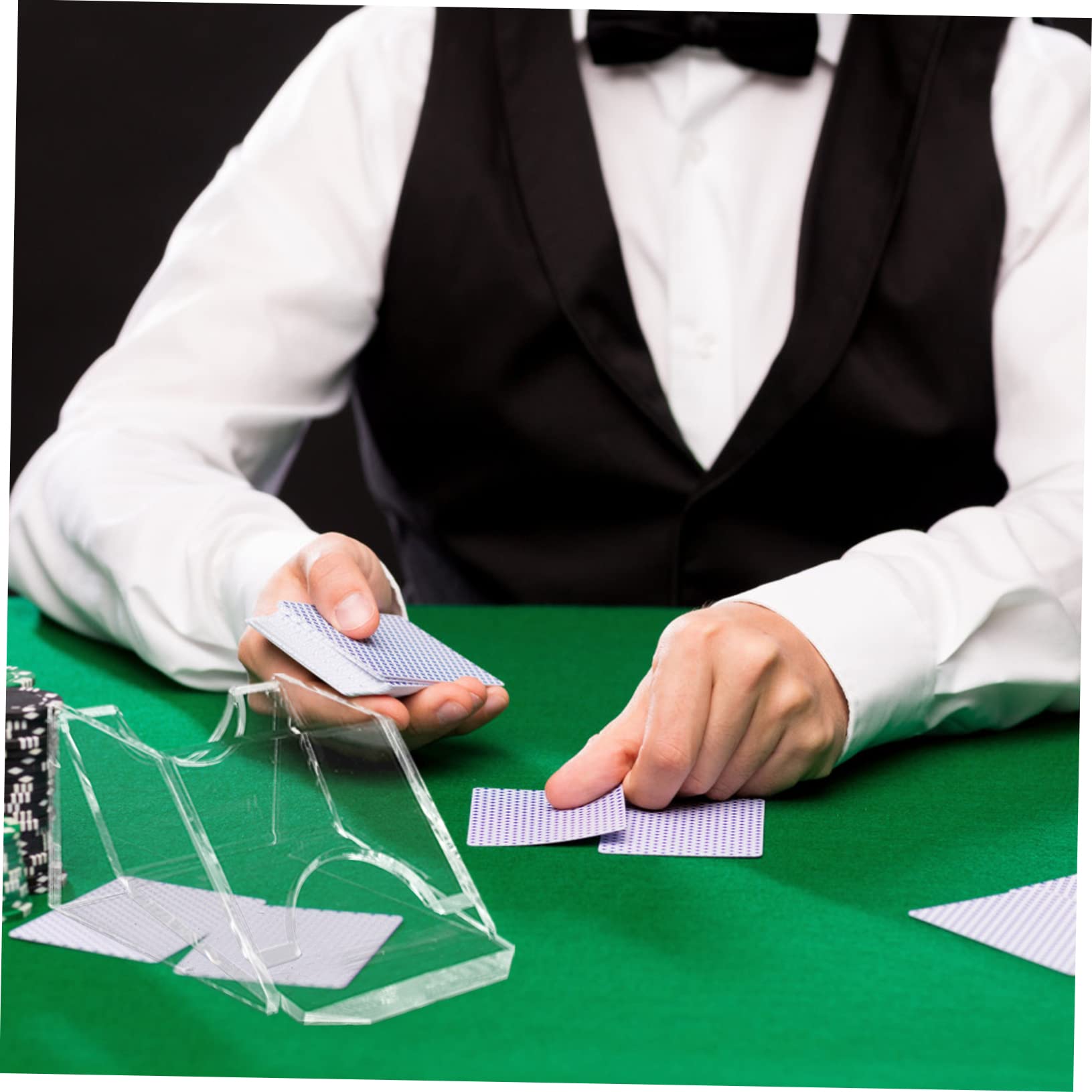 KOMBIUDA Poker Game Essential Poker Dealer Machine Poker Dispenser Poker Dealing Tool Acrylic Poker Dealer