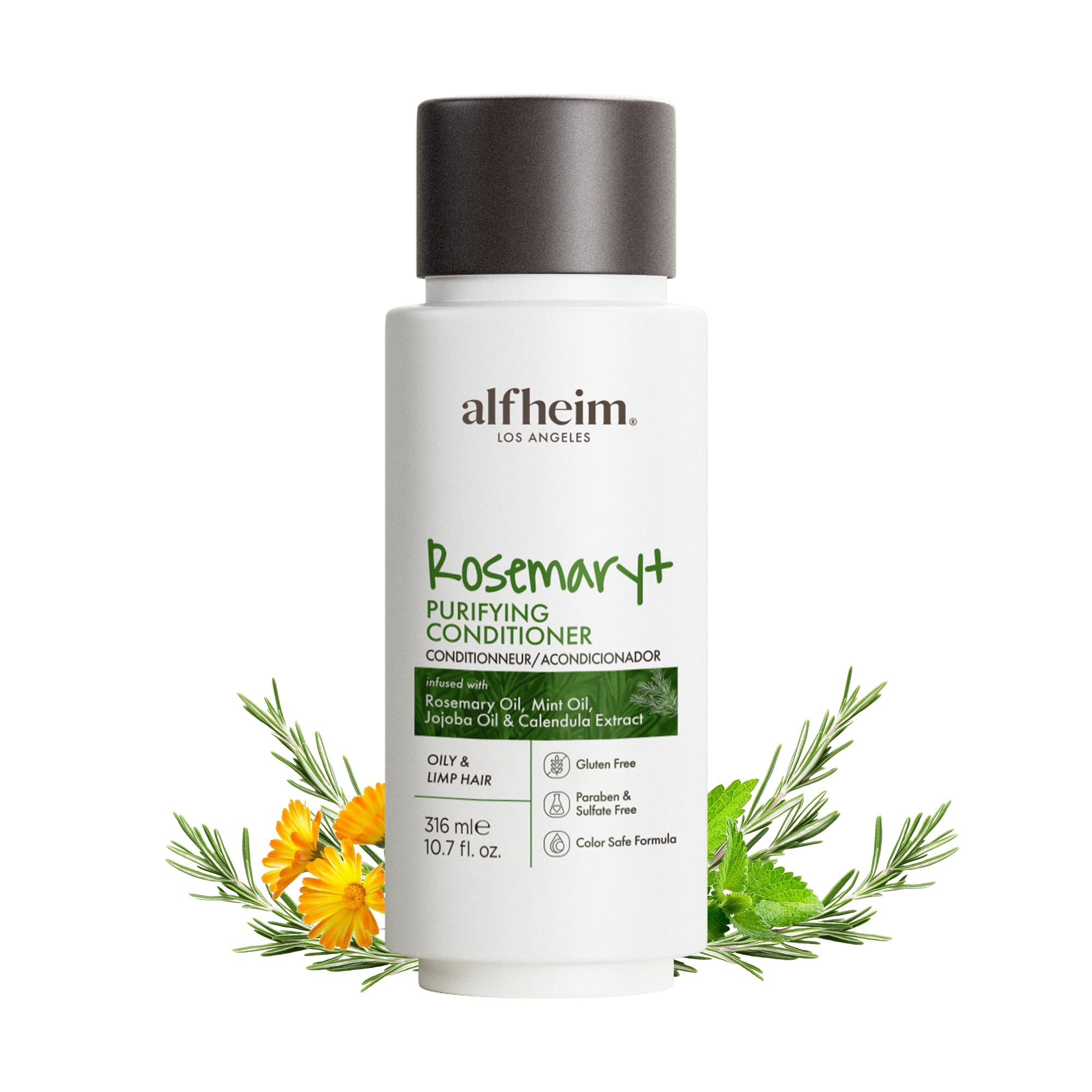 Alfheim ALFHEIM Rosemary+ Purifying Conditioner for Oily & Fine Hair with Rosemary, Peppermint & Jojoba Oils Travel Size – Balancing Hydration, Lightweight Smoothness & Refreshing Volume – Sulfate Free
