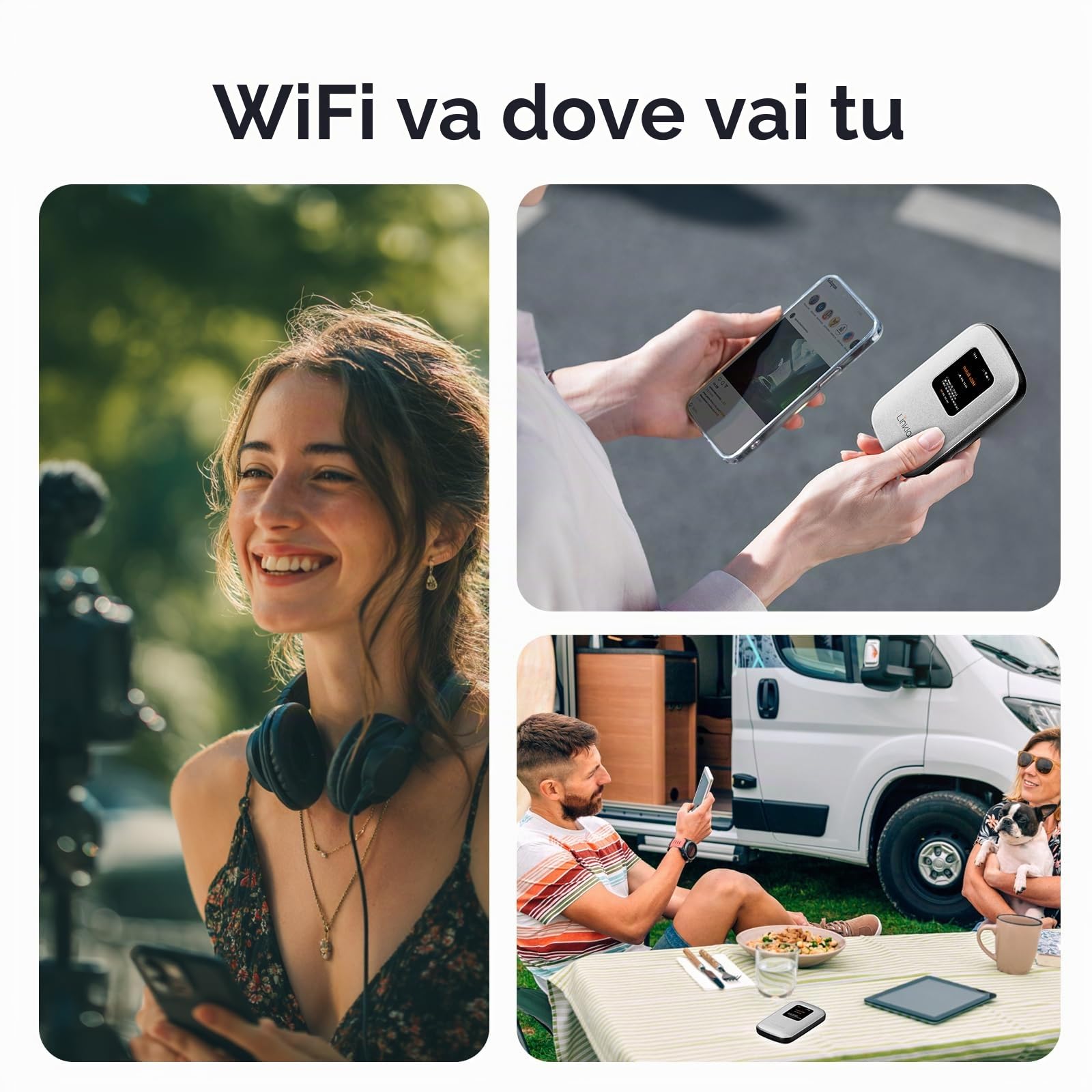 Hotspot mobile portatile - eSIM Global WiFi Hotspot, nessuna scheda SIM/contratto necessario, 16 dispositivi, oltre 180 paesi, router wireless compatto per viaggi internazionali e affari 【15 giorni di