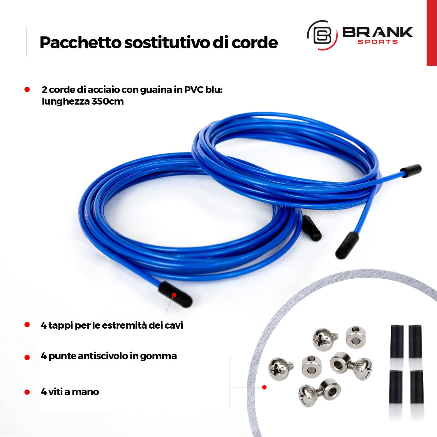 Corde Di Ricambio Per Saltare - 2 Pezzi In Acciaio Rivestito PVC - Foto 7