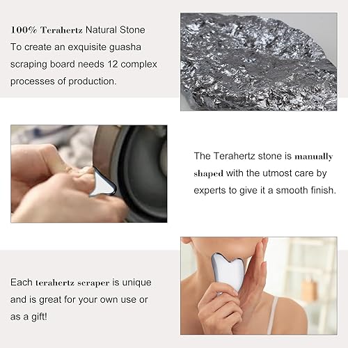 Miniatura 5 de FSwsawX Terahertz Stone Gua sha herramienta facial, cryo gua sha, tablero natural de terahercios Gua sha para terapia de spa tratamiento de punto de