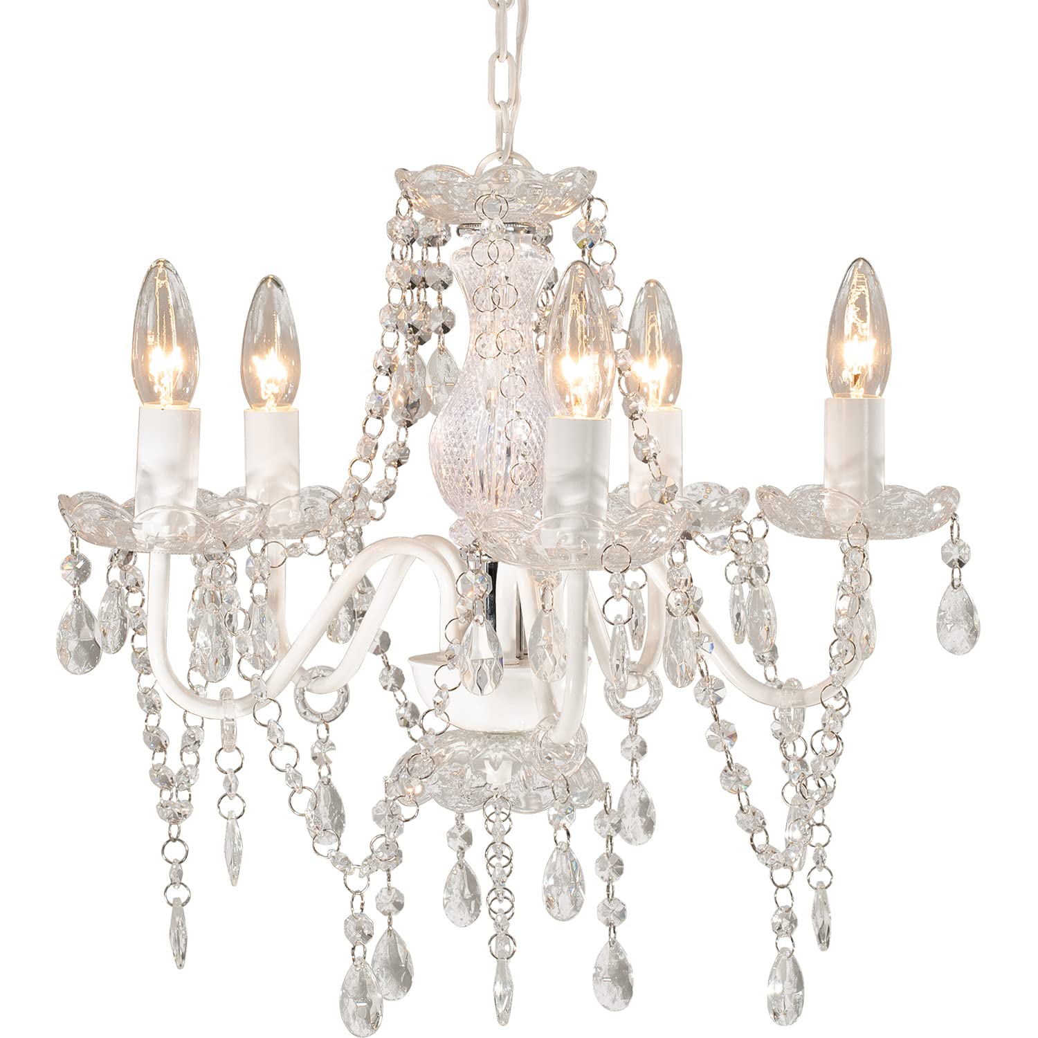 Amazon.co.jp: 萩原 シャンデリア 照明 5灯 エレガント【LED電球対応  