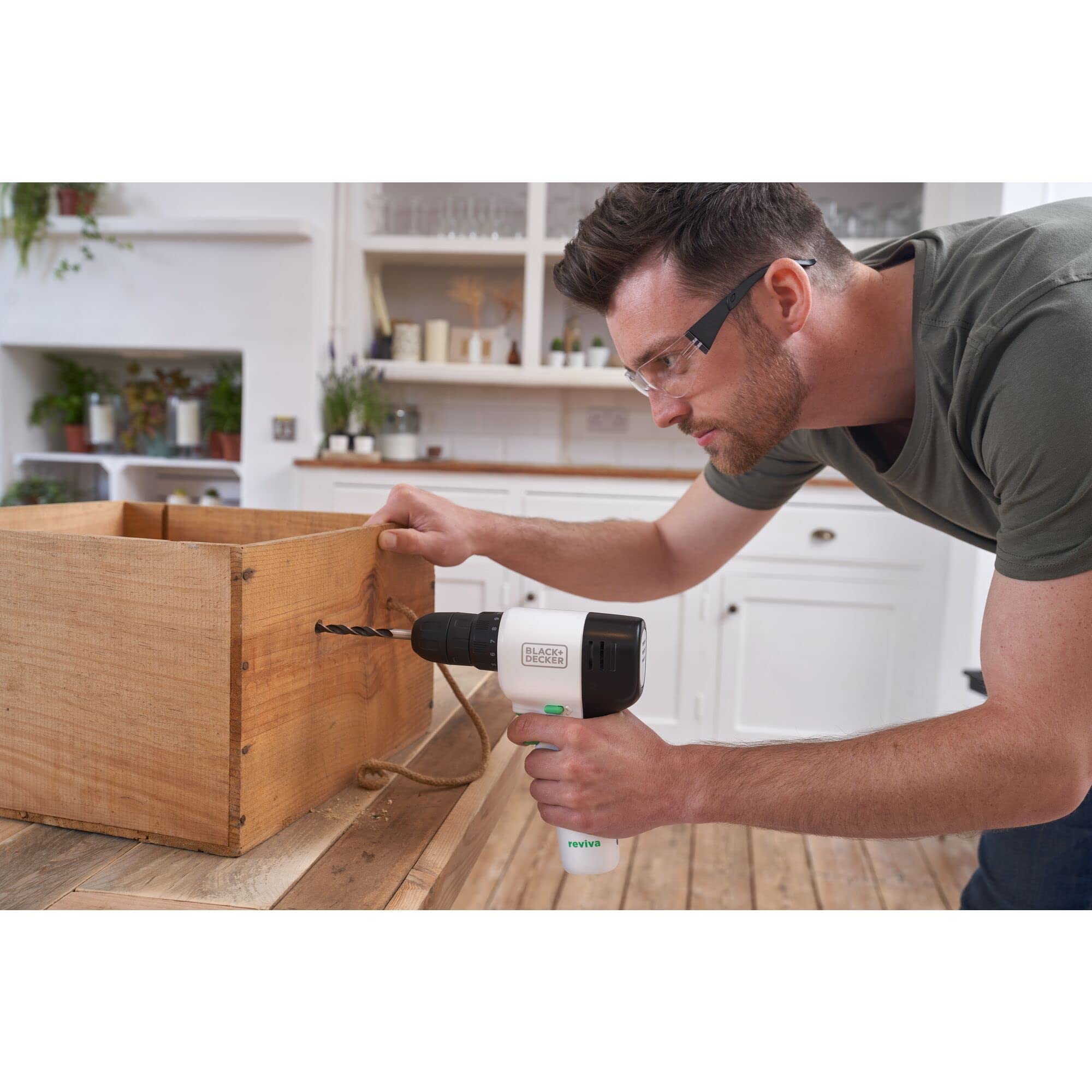 BLACK+DECKER REVIVA REVDD12A80-QW - Taladro atornillador 12V, Velocidad variable, 80 accesorios