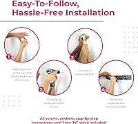 Vista 8 de EXTRA GRIP Mop & Broom Holder Wall Mount - Wall Hanging Garden Tool & Utility Closet Organizer, Mop & Broom Hook, Broom Hanger Wall Mount, Mop Broom