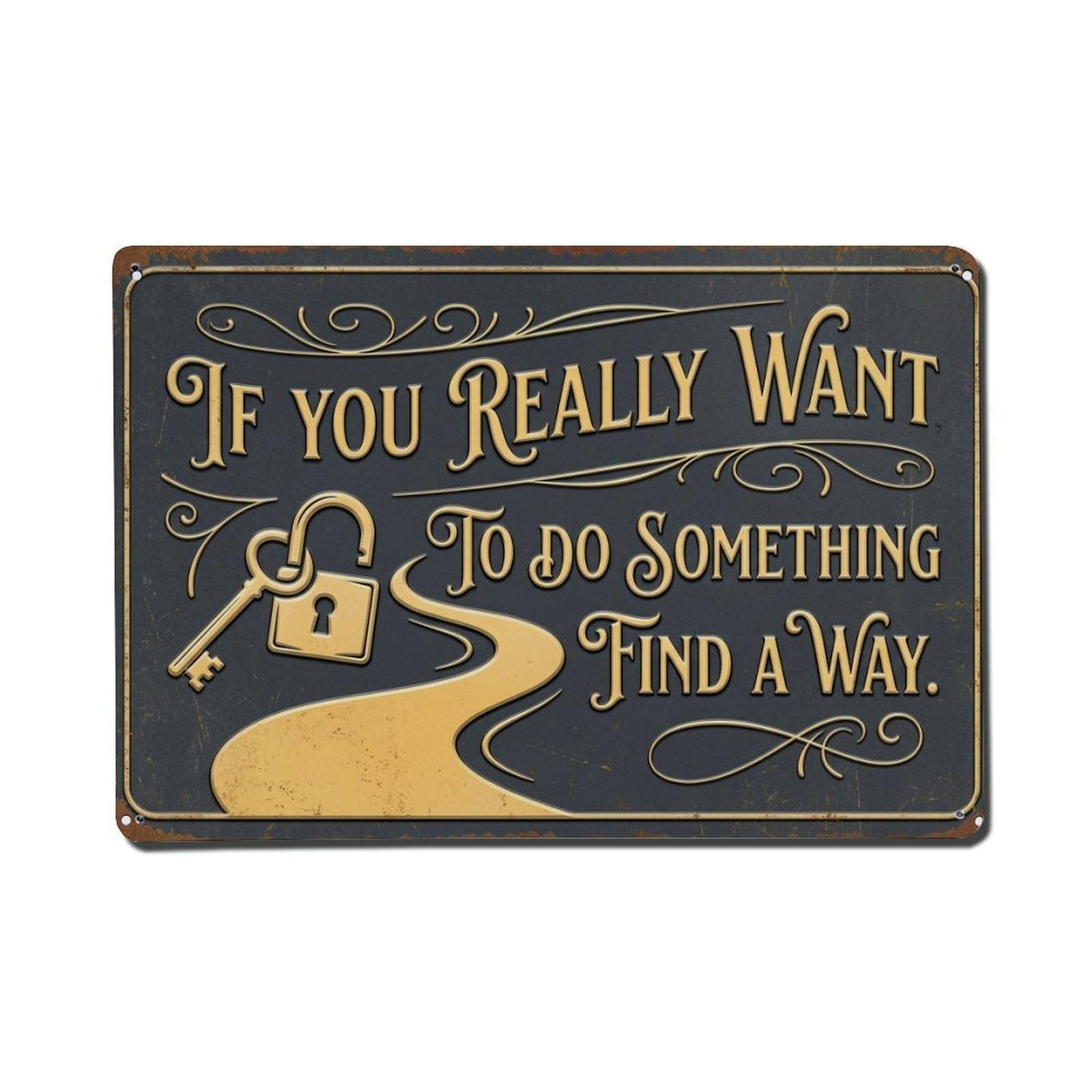 Really Want Do Retro Retro Motivational Slogans Vintage Metal Tin Sign Plaque Wall Decor for Cafe, Club, Garden Metal Poster 8x12Inch