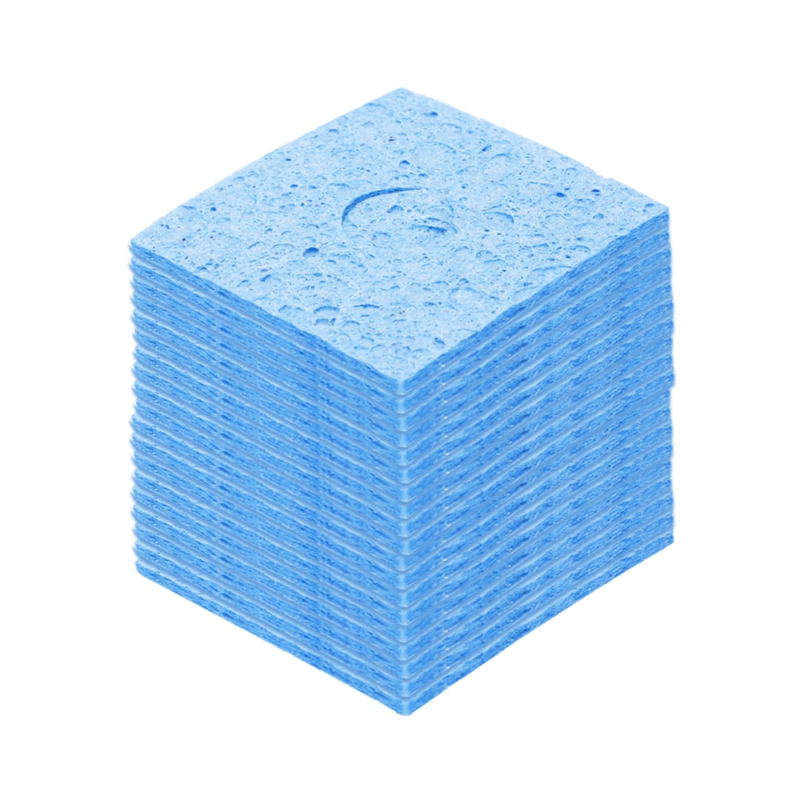 MECCANIXITY 15PCS Soldering Sponge 60 x 60mm Square with Holes Blue Cleaning Pad Welding Tip Iron Replacement for Cleaning Soldering Iron 3mm Natural Thickness 14mm Water Absorption Thickness