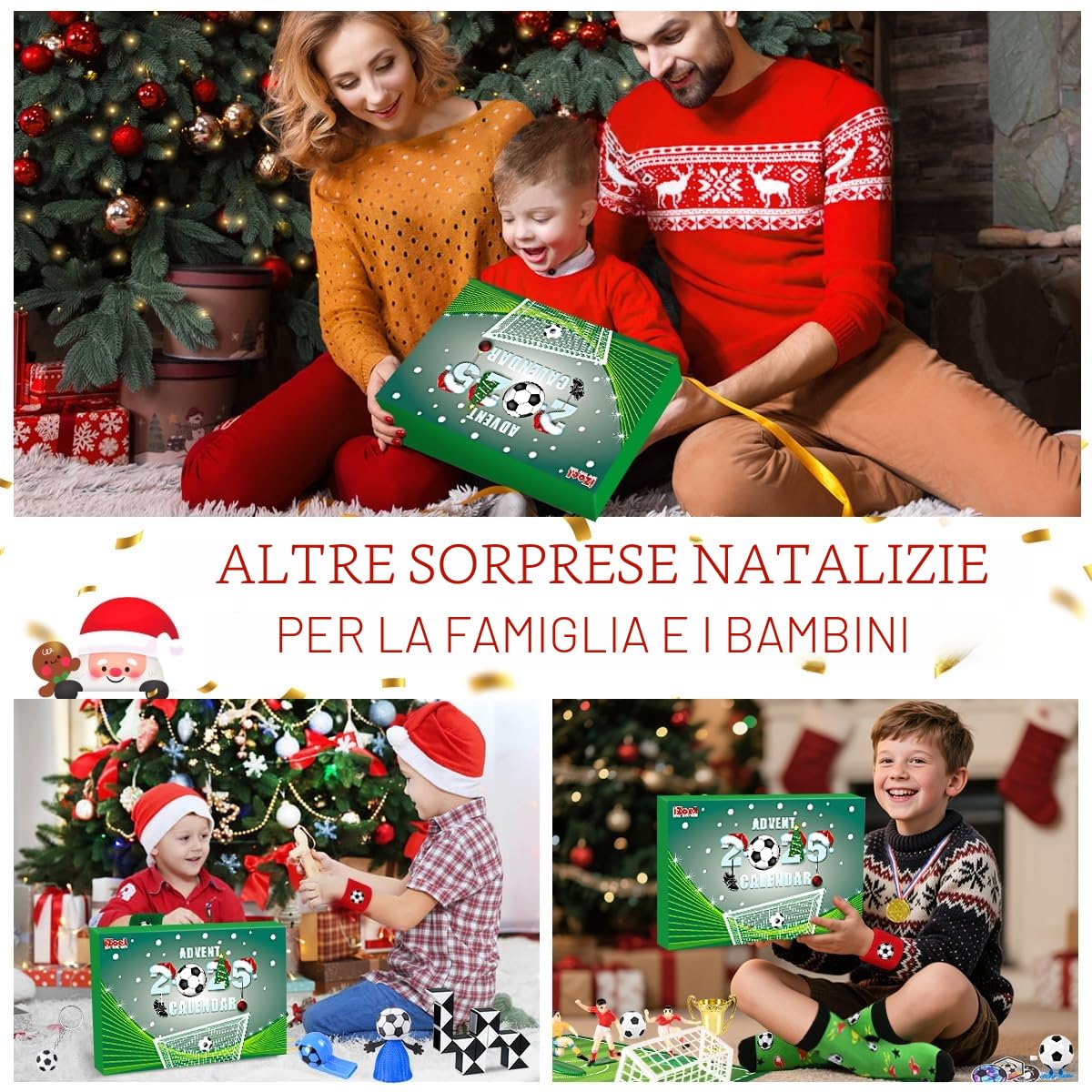 iZoeL Calendario Avvento Calcio Calendario Avvento 2025 Giocattolo per Bambini Idee Regalo Natale 2025 per 3 4 5 6 7 8 Anni Bambini Ado, Regali di Natale per Figlio Figlia Nipote Fratelli Sorelle