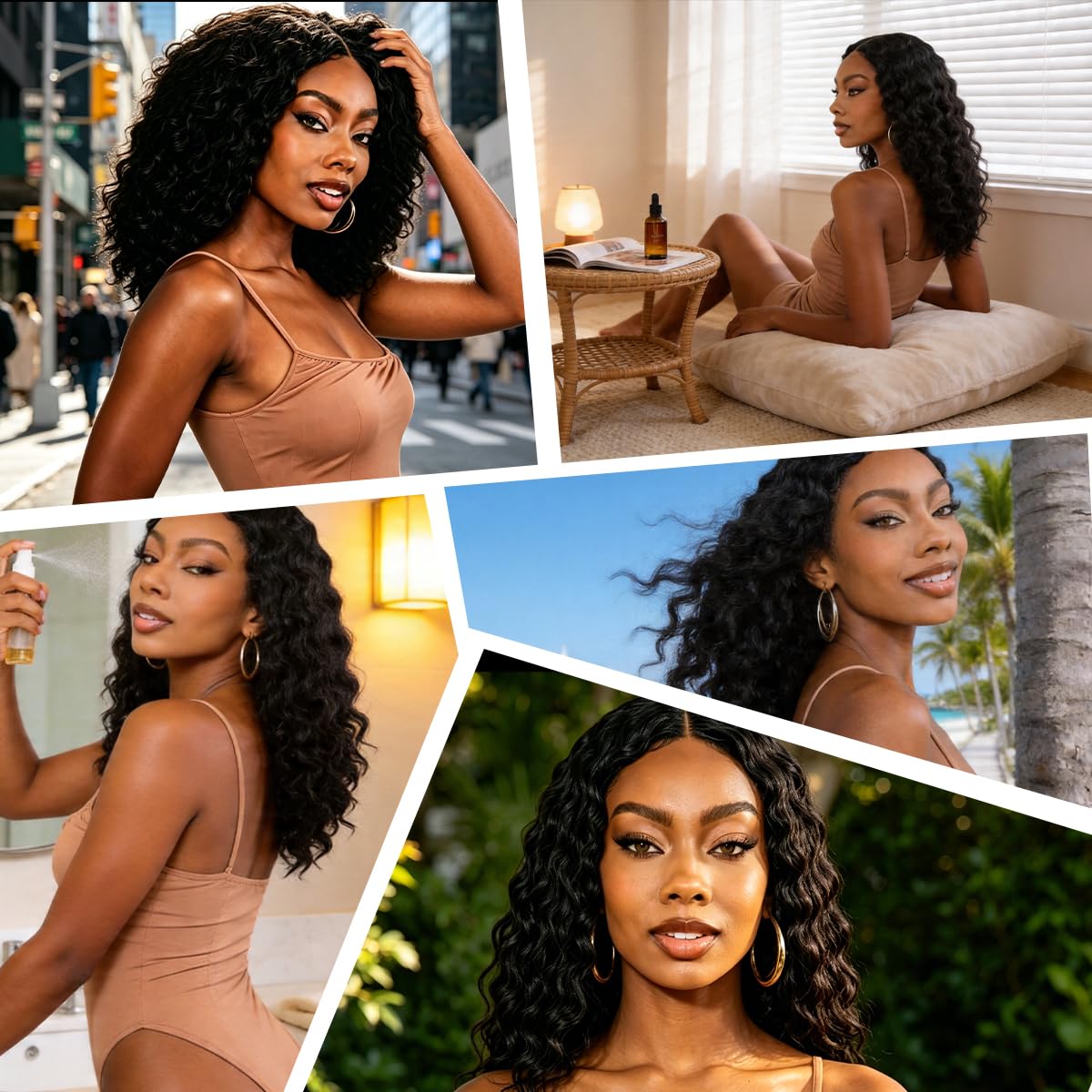 Miracle Knots Hair Feather Crochet Hair for Black Women 18 Inch 100 Strands Pre-Separated Invisible Synthetic Curly Deep Wave Crochet Hair（1B）