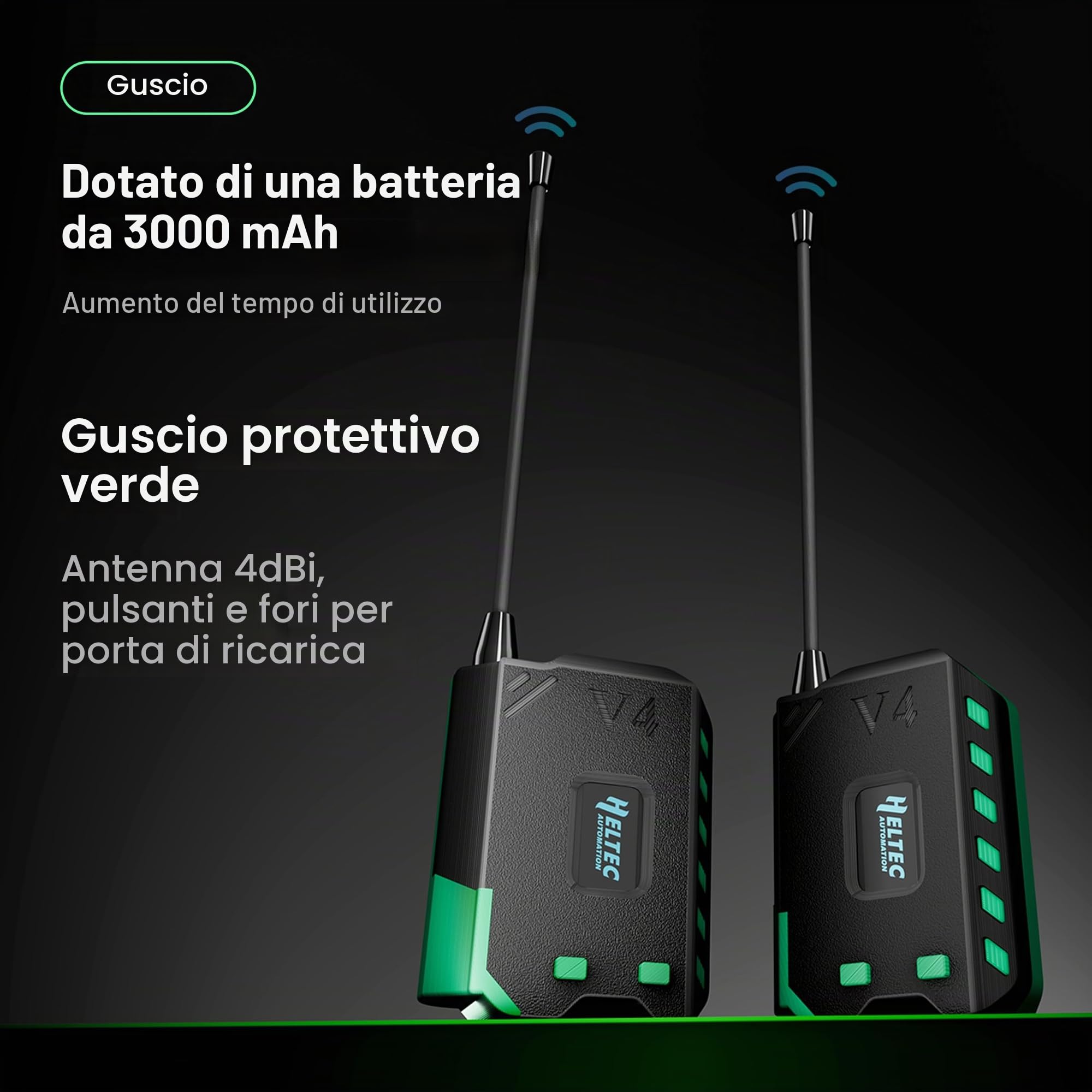 Heltec - Confezione da 2 batterie WiFi LoRa 32 V4 con display OLED 27dBm ESP32-S3 SX1262, set completo di custodia per Meshtastic IoT Arduino (confezione da 2 batterie da 3000 mAh + antenna +