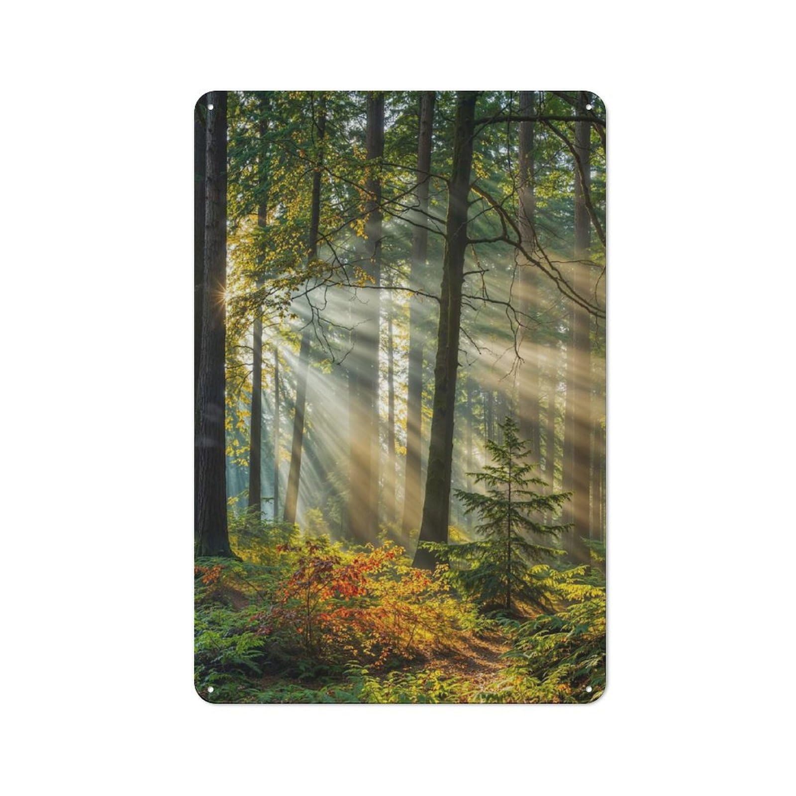Sunbeams in The Forest Retro Metal Sign 30x20cm for Living Room Or Hallway, for Updating Living Room And Hallway after Moving