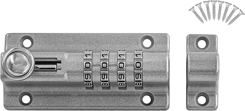 Grey Finish Security Sliding Combination Bolt Lock, 100 mm Size
