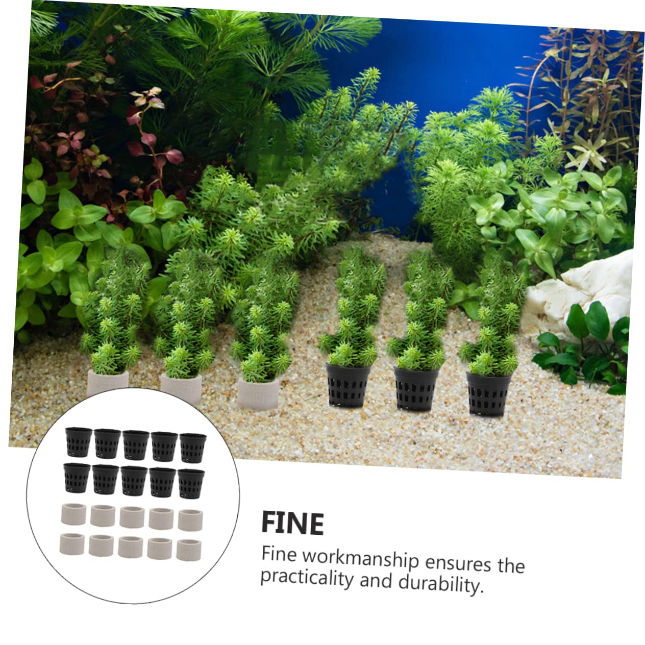 YARNOW 2 Set Coppa per piante acquatiche accessorio per piante acquatiche per acquario attrezzo per riparare le erbacce acquatiche fissatore per piante d'acquario ceramica