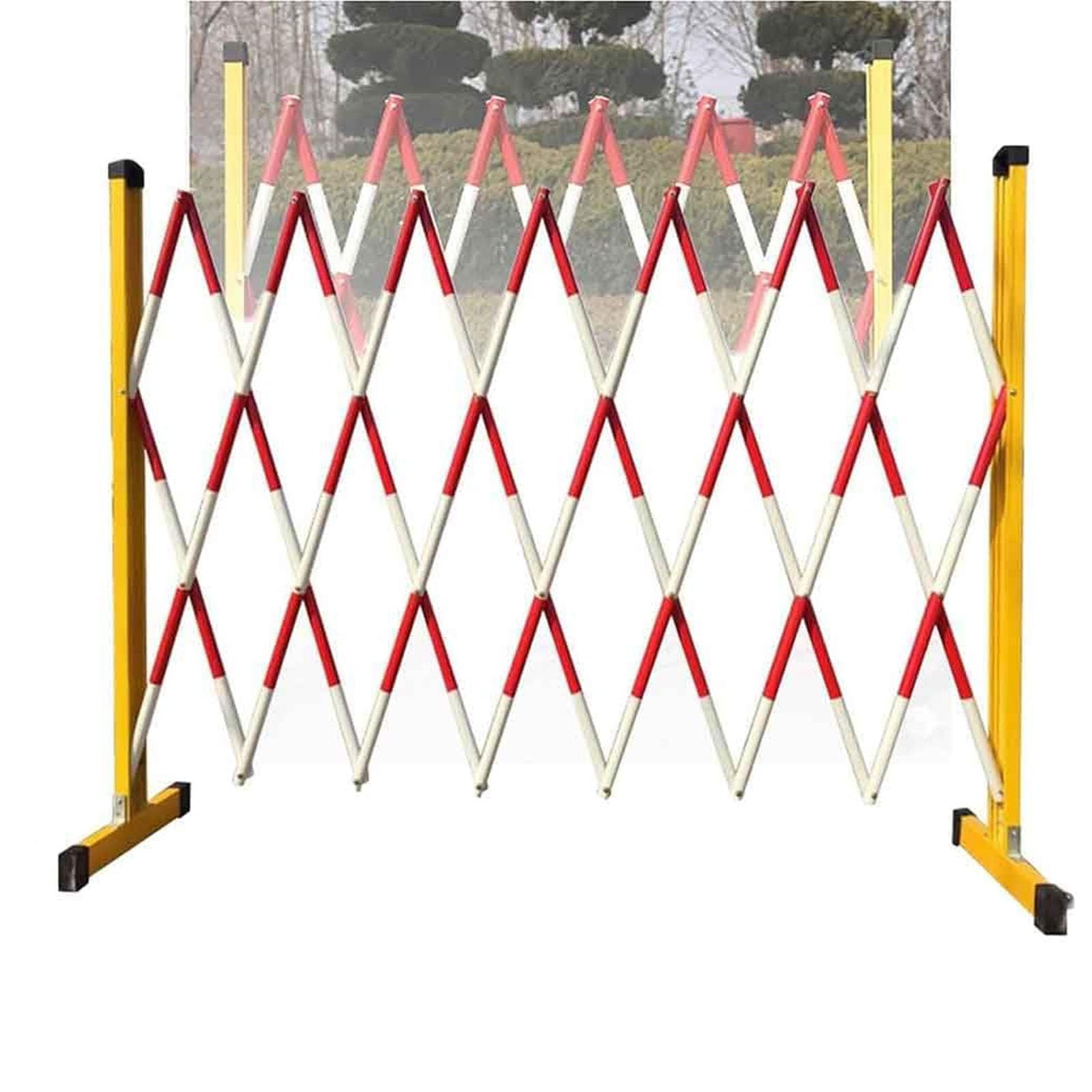 GDMDPTE Retractable Safety Barrier for Pedestrian and Traffic Management, Expandable Metal Barricade with Easy Setup