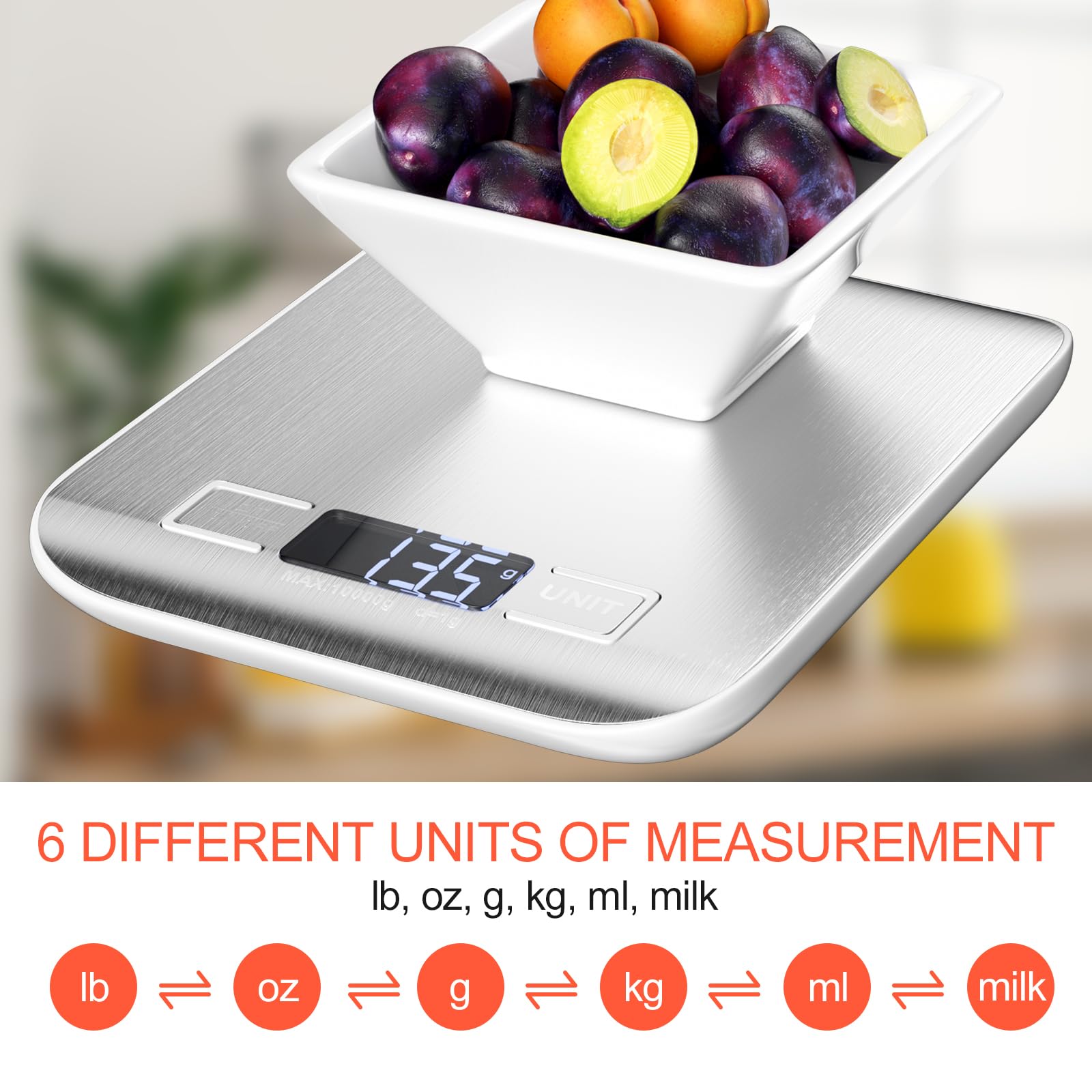 Bilancia Da Cucina Digitale BHOMELY 10kg – Precisione 1g – LCD Nera - 2