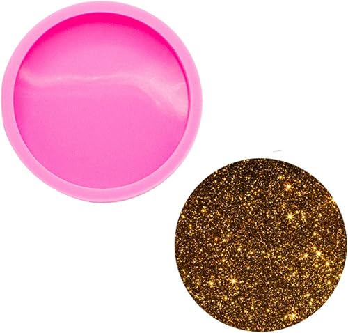 Miniatura 1 de Molde de silicona redondo superbrillante para moldes de fundición de resina epoxi, molde de resina de 2.3 in2.3 pulgadas de diámetro de 2.3