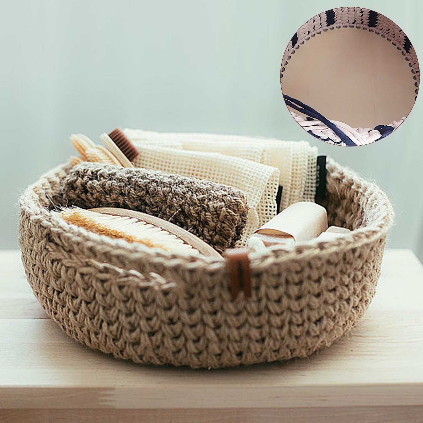 Lot De 5 Fonds De Panier En Bois Naturel - 10cm Pour Crochet Et Bricolage DIY | Kit Création Sac