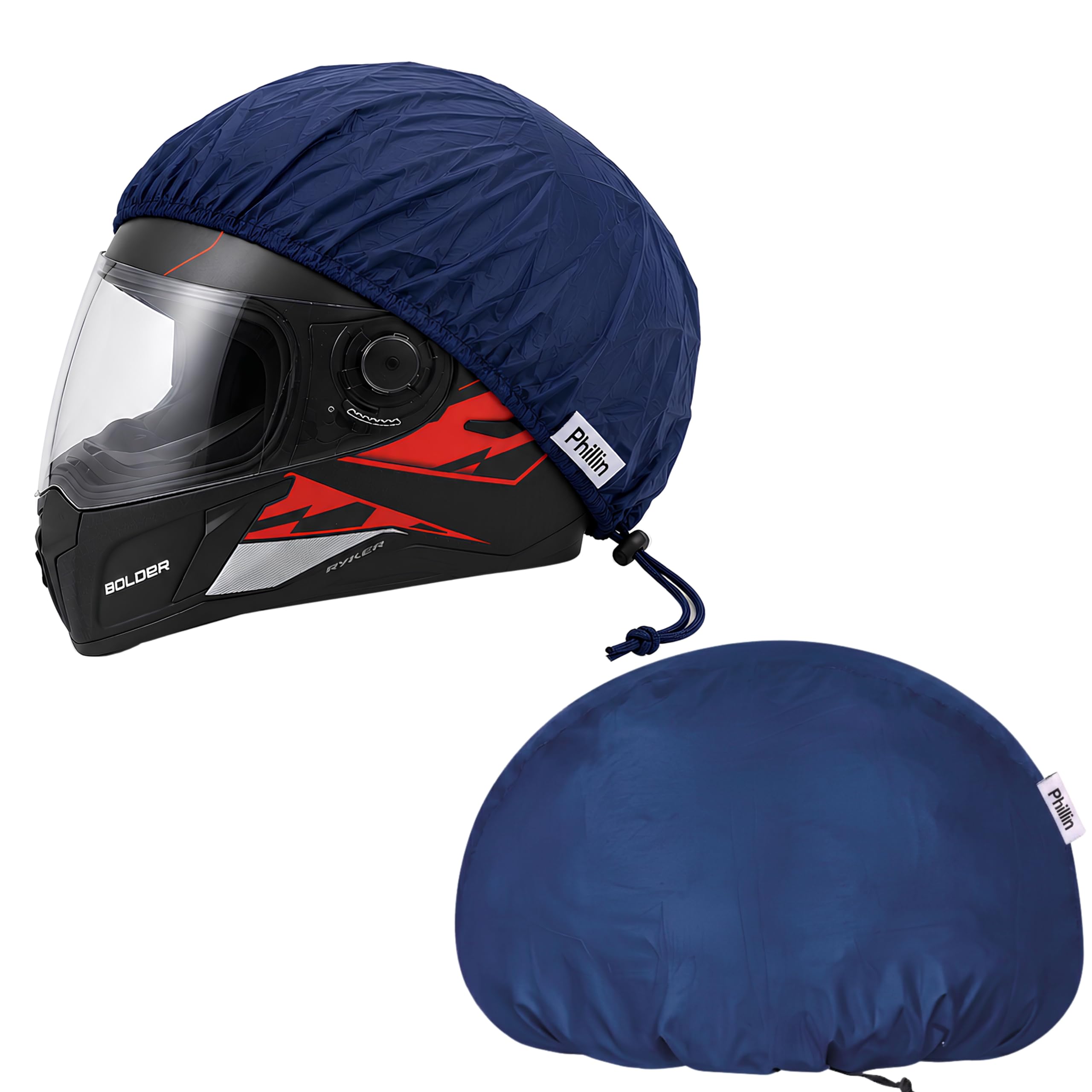 Motorcycle Helmet Dust Cover Waterproof Storage Protector Bag with Drawstring Closure for Full Face, Open Face and Half Bike Helmets Anti-Dust Scratch Resistant Travel Protection (Navy Blue)-image-37
