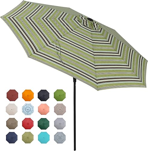 Miniatura 9 de Tempera Patio Market Outdoor Table Umbrella with Push Button Tilt and Crank, Large Sun Umbrella with Sturdy Pole & Fade Resistant Canopy, Easy to