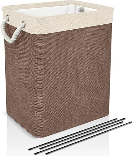 DYD Cesta de lavandería con asas y soportes, cesta pequeña y grande para niños y niñas, plegable, forro integrado para dormitorio, almacenamiento de