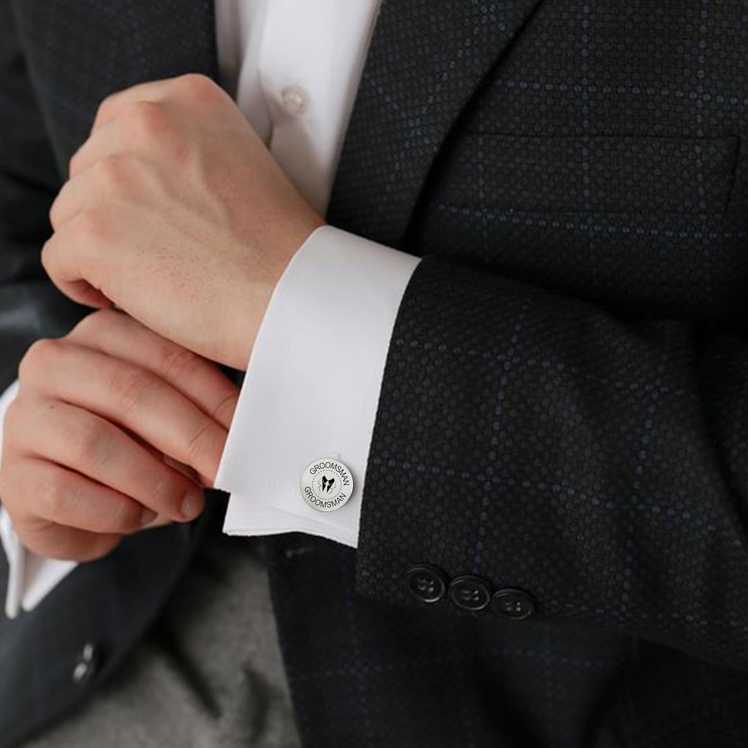 LADY & HOME Cufflinks for Men, Stainless Steel Tuxedo Shirt Cuff links with Gift Box, Gifts for Groom Groomsman Husband Father