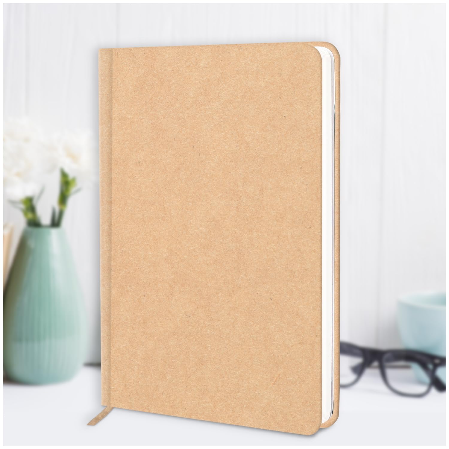 Jhingalala Craft Paper Cover Hard Bound Undated Journal Diary I A5 Size,192 Pages, 80 GSM I Harbound Notebook Diary (Ruled)