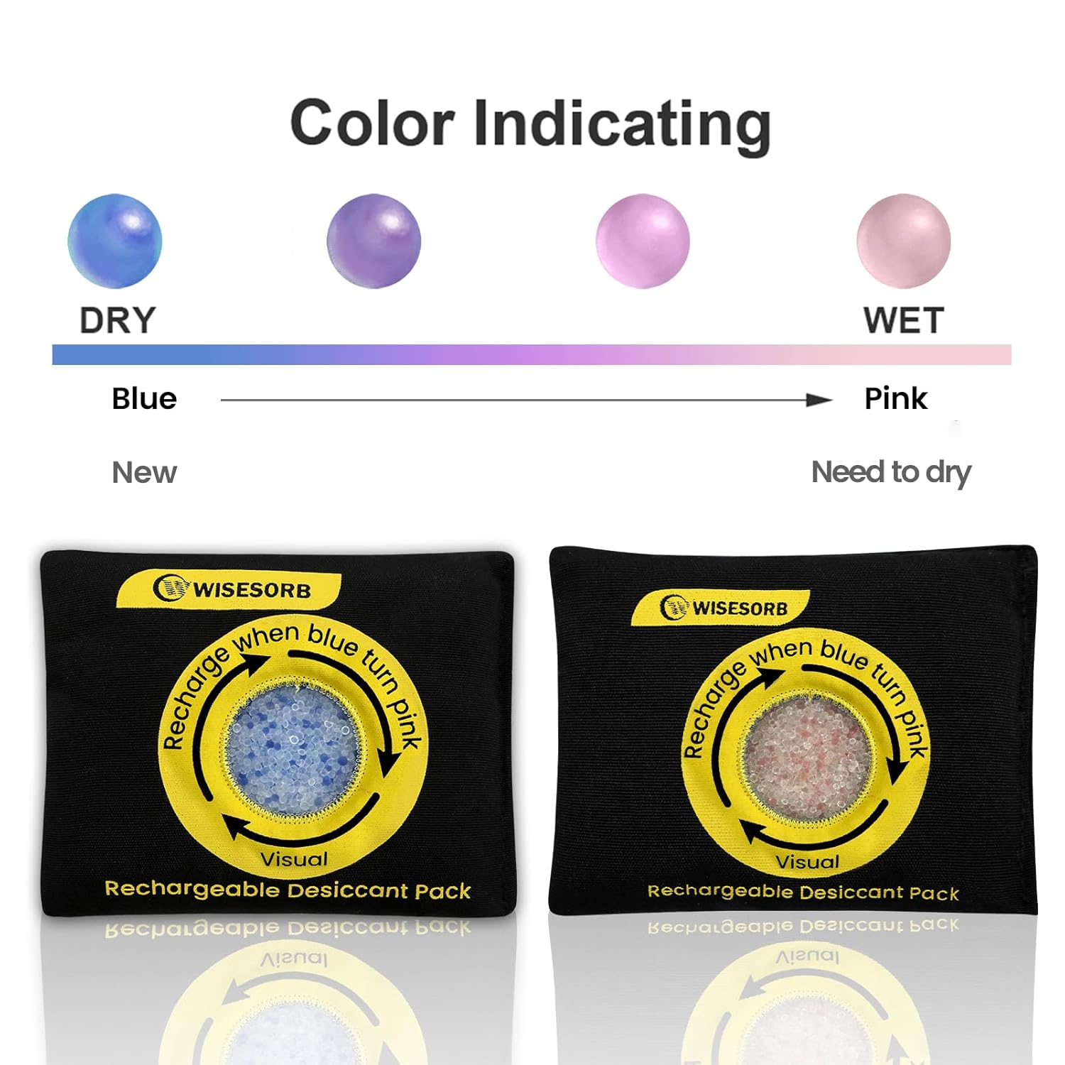 500g Reusable Silica Gel Desiccant Packs, Rechargeable Dehumidifier Moisture Absorbers with Color Indicator for Storage, Gun Safes, Suitcases, 3D Printing Filaments, Electronics, Car [2 Pack] - Image 4