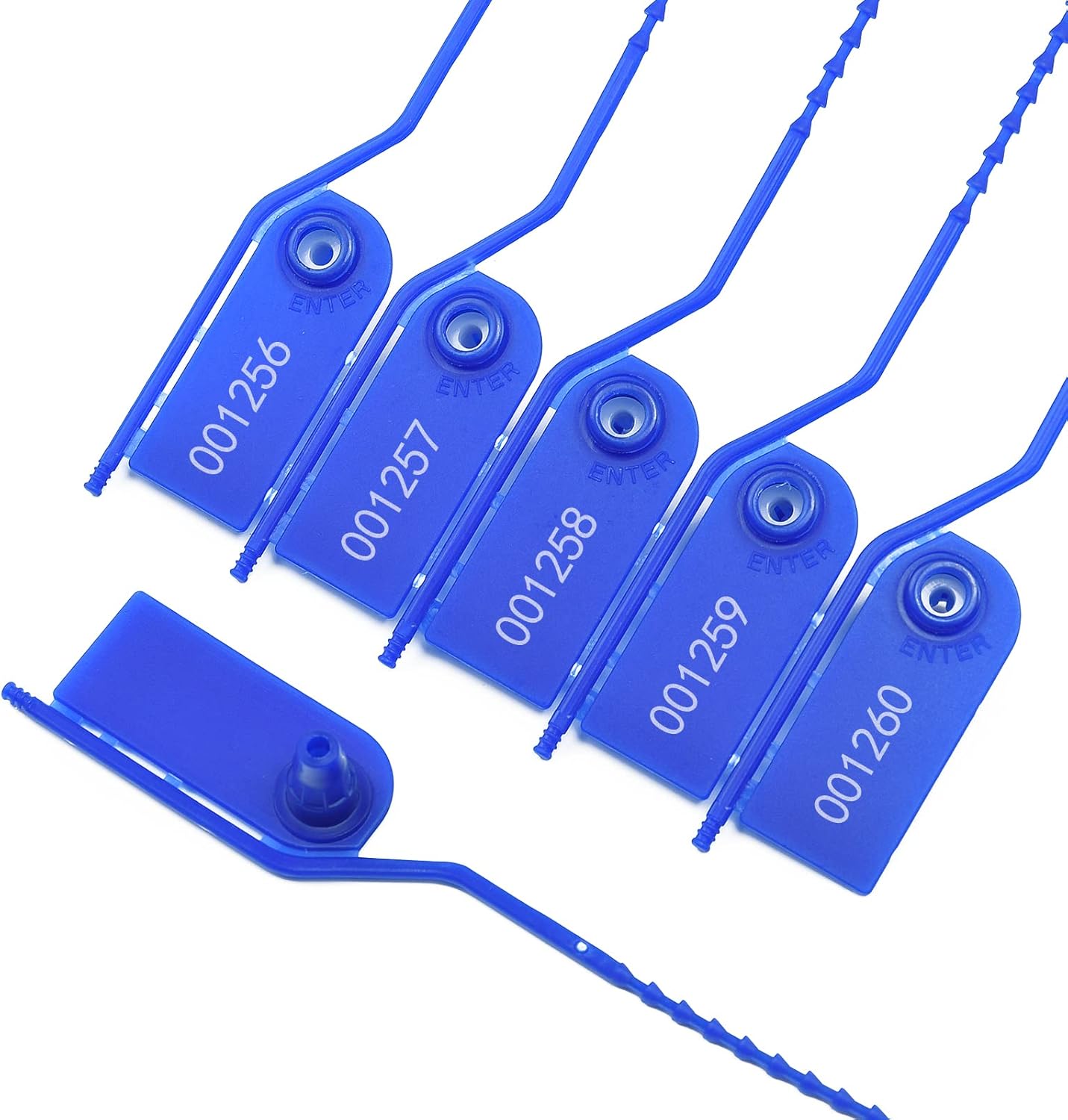 100 PCS Plastic Tamper Seals Pull Tight Security Seals Tags Breakaway Seals Numbered Zip Ties Disposable Self-Locking Ties for Fire Extinguisher, Tear Off Type, 210mm Length - Image 7