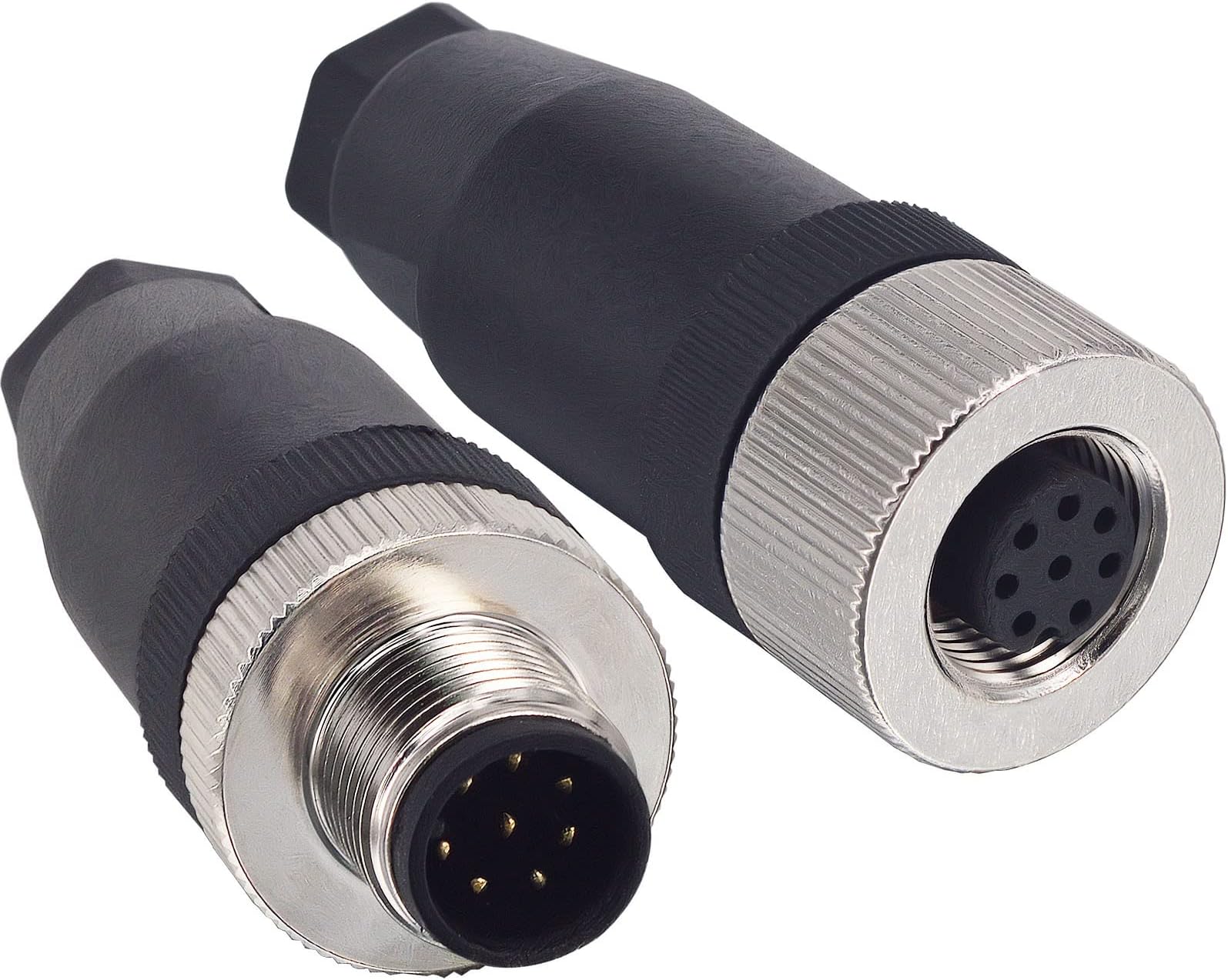 M12 8 Pin Male & Female Socket Panel Aviation Wire Connector,12mm Industrial Circular Connector, Outdoor Waterproof IP67