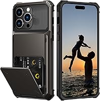 Vista 69 de Nvollnoe Compatible con iPhone 15 Funda con ranura para tarjetas, resistente, protectora de doble capa, a prueba de golpes, ranura oculta