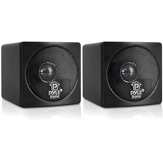 Pyle Home PCB3BK 3-Inch 100-Watt Mini Cube Bookshelf Speakers - Pair (Black) (Pair)