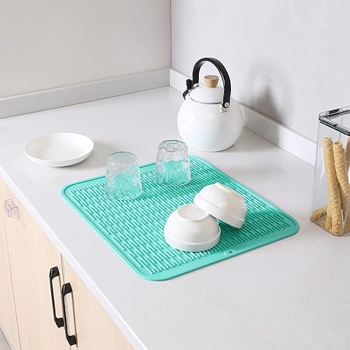 Miniatura 788 de Tapete de silicona para secado de platos para múltiples usos, fácil de limpiar, ecológico, resistente al calor, tapete de silicona para encimera