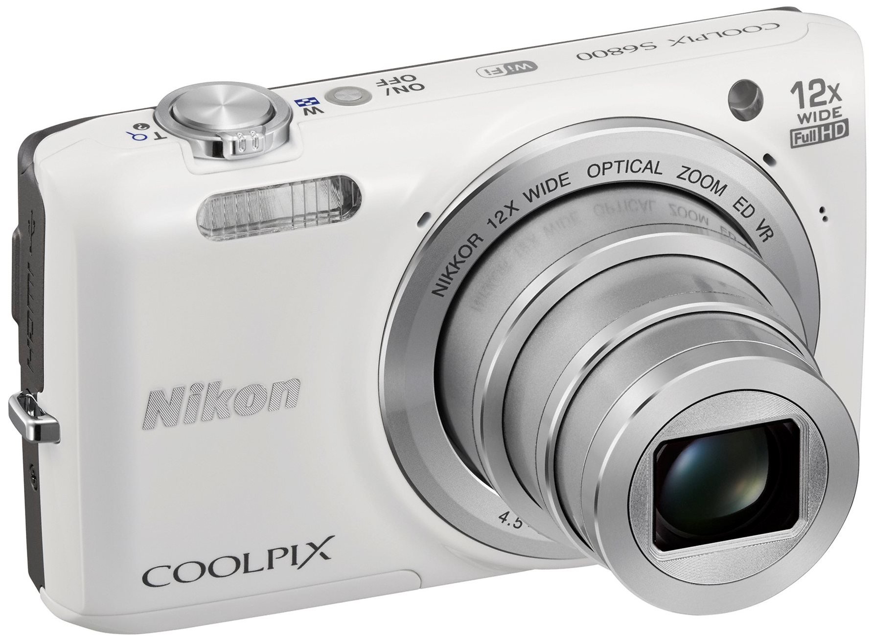 Nikon Coolpix S6800 Compact Digital Camera - White (16.0MP, 12x