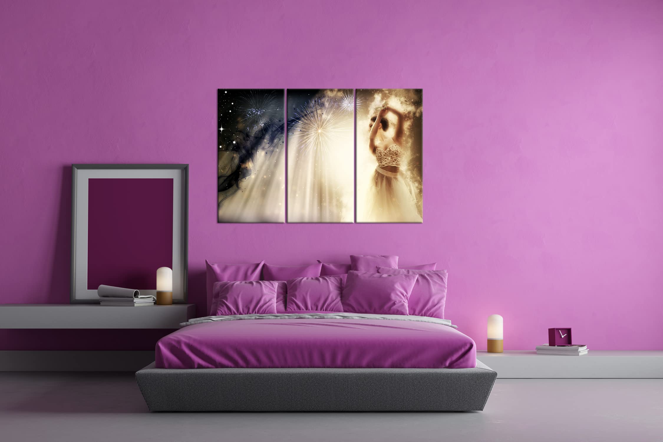 Sinnlichkeit des Tanzes Als Leinwand, Motiv fertig ahmt Auf Echtholzrahmen gestaltet Digitaldruck mit Rahmen, Kein Poster Oder Poster, Dreiteilig (120x80)