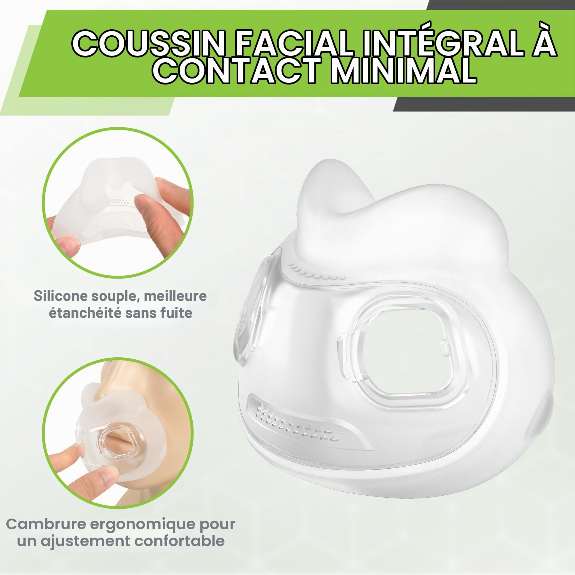 2 Paquets de Coussin de Remplacement pour Airfit F30i, Snugly Fit & Secure Seal Replacement Supplies (M)