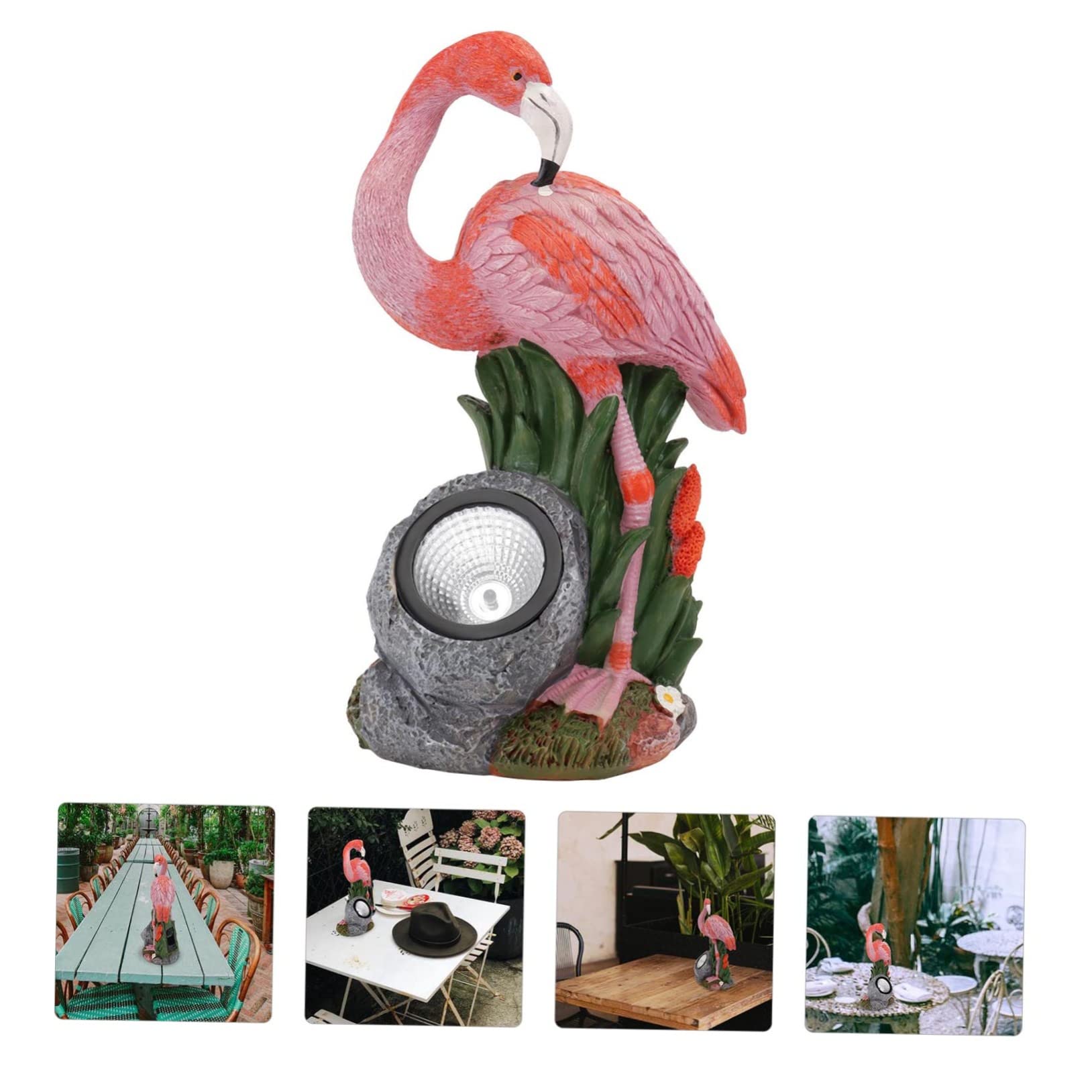Fenicottero da Giardino Solare in Resina Rosa Decorativo