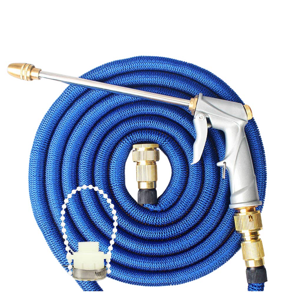 Rengzun Garden Water Hose Pipe Kit with Metal Spray Gun & Brass Fittings Attachments Flexible Water Leakage Prevention Multifunction Hosepipe Car Wash Hose Outdoor Garden Water Hose