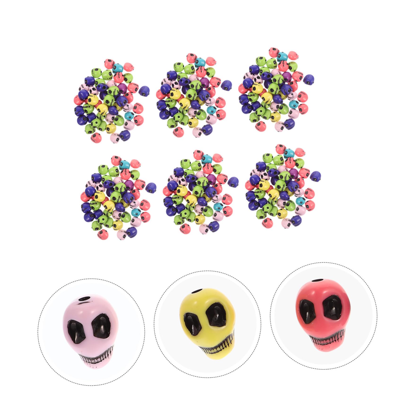 Tofficu 4 Juegos Cuentas De Calavera Halloween Tanque Decoración De Halloween Estrella Talón Cuentas Para Pulseras Perlas De Joyería Encantos De La Pulsera Acrílico 300 Uds * 4