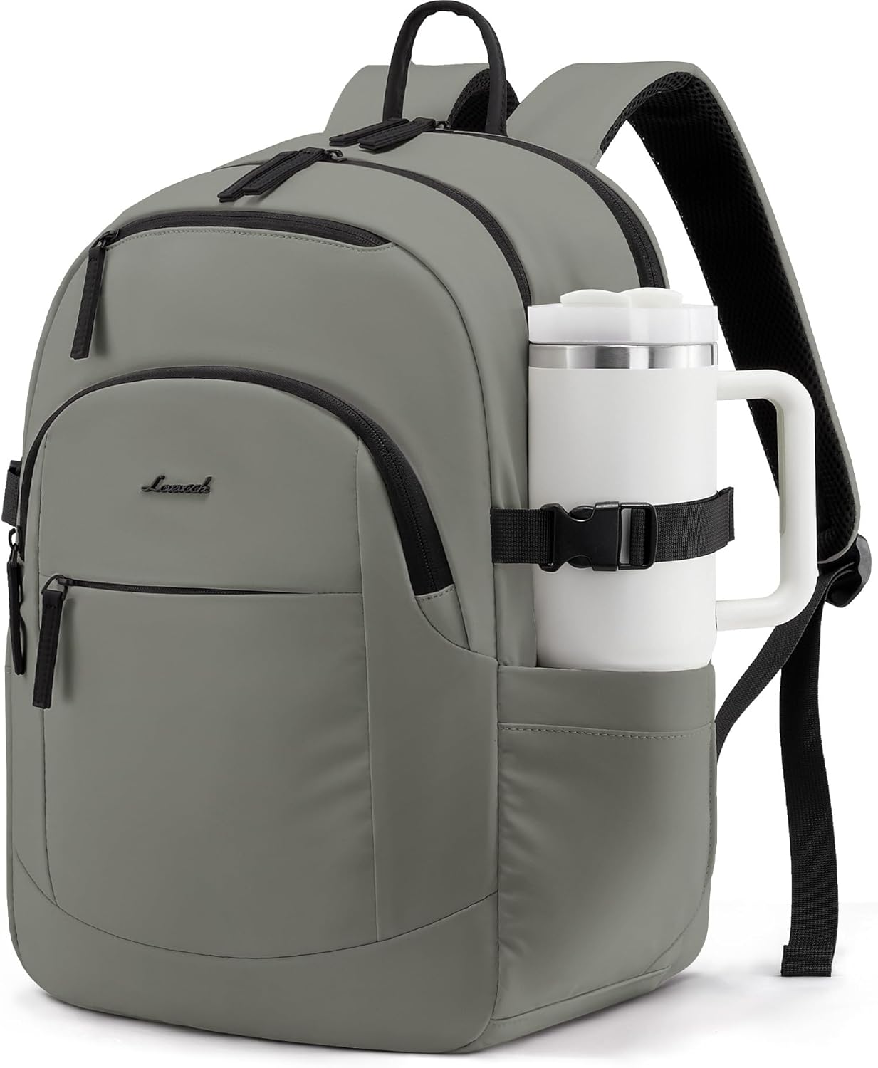 LOVEVOOK 5-Layer 17.3 Inch Laptop Backpack for Women, Work Business Computer Bag, College School Daypack, Travel Personal Item & Casual Purse, Green