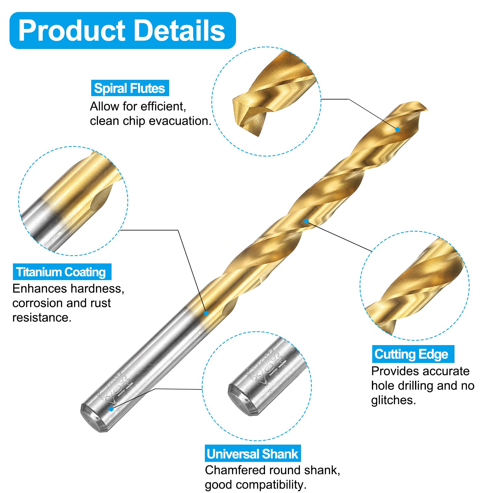 Set di maschi e punte da trapano, 1 maschio per filettatura metrica a scanalatura dritta M12 x 1,25 e 1 punta elicoidale da 10,8 mm, kit di utensili per filettatura HSS-6542 non rivestiti/rivestiti