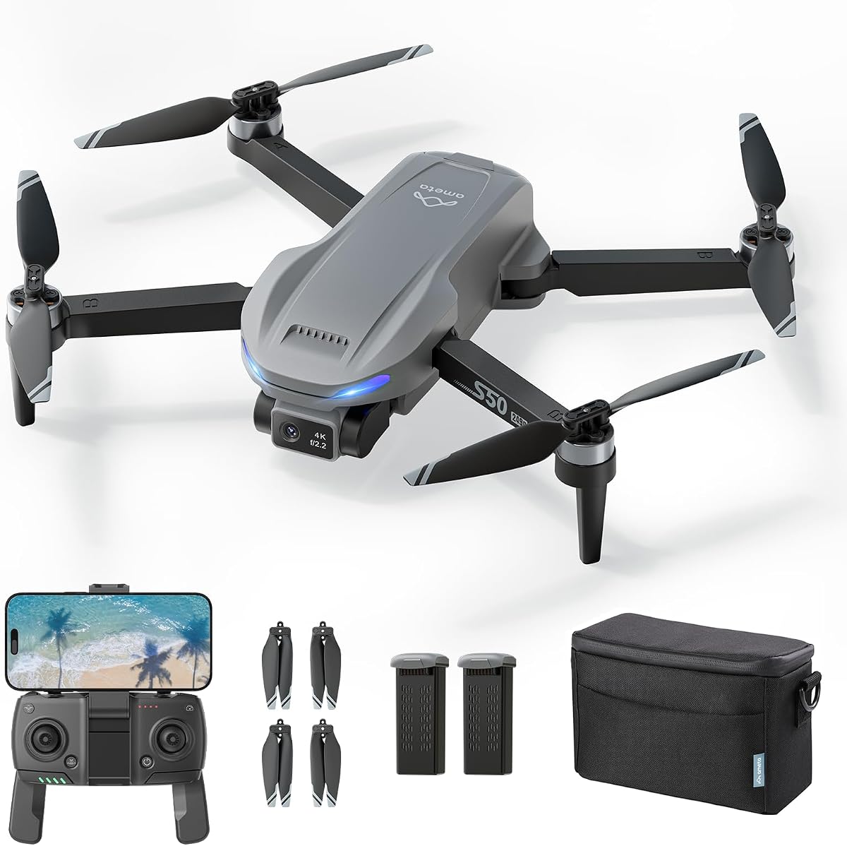 Drone GPS S50 Lite con cámara para adultos 4K UHD, regalo para principiantes | Posicionamiento GPS, vuelo de 50 minutos, sensor IMX258, compatible con FPV, motor sin escobillas, sígueme, vuelo circular, retorno automático, encuentra tu dron