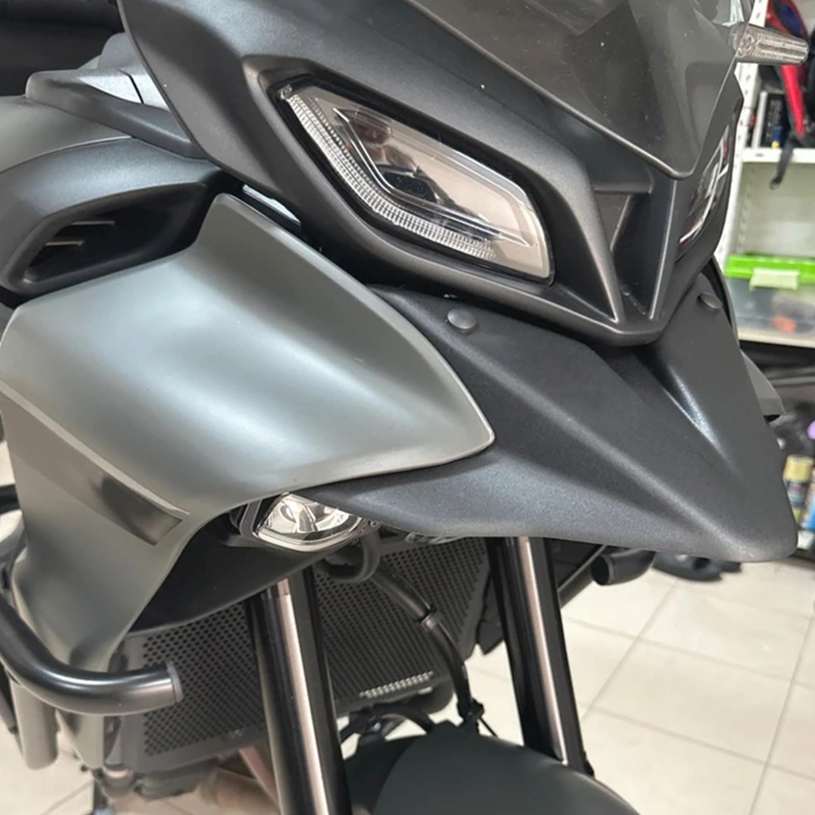 WOOGA Ruota anteriore Copertura superiore Parabordi Becco Naso Cono Estensione Cowl per YA&MA&HA Tracer 9 GT Tracer 900 2021 2022 2023 TRACER 9GT Accessori moto (Nero)