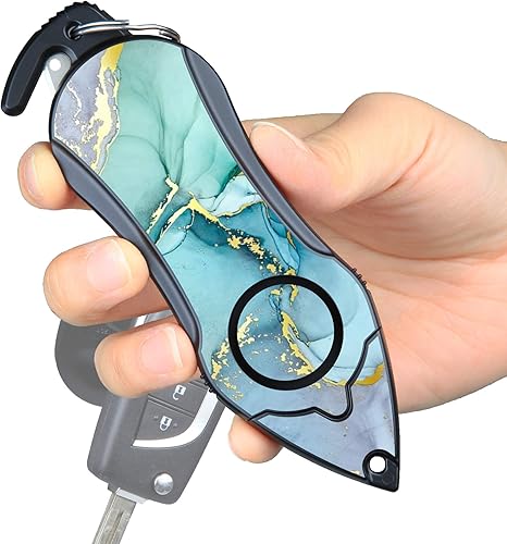 Alarma personal de emergencia, alarma de seguridad, cortador de cinturón de seguridad, cortador de vidrio, llavero de autodefensaprotección, suena