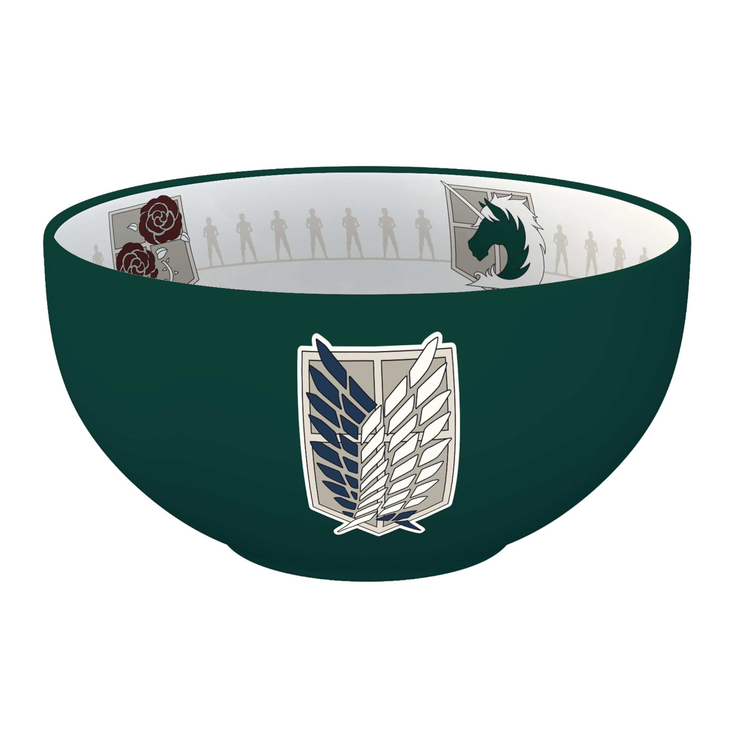 ABYSTYLE – Ciotola L'attacco dei tizi Emblemi Stagione 3 – Prodotto Ufficiale – Capacità 600 ml – Ceramica resistente – Compatibile con microonde e lavastoviglie
