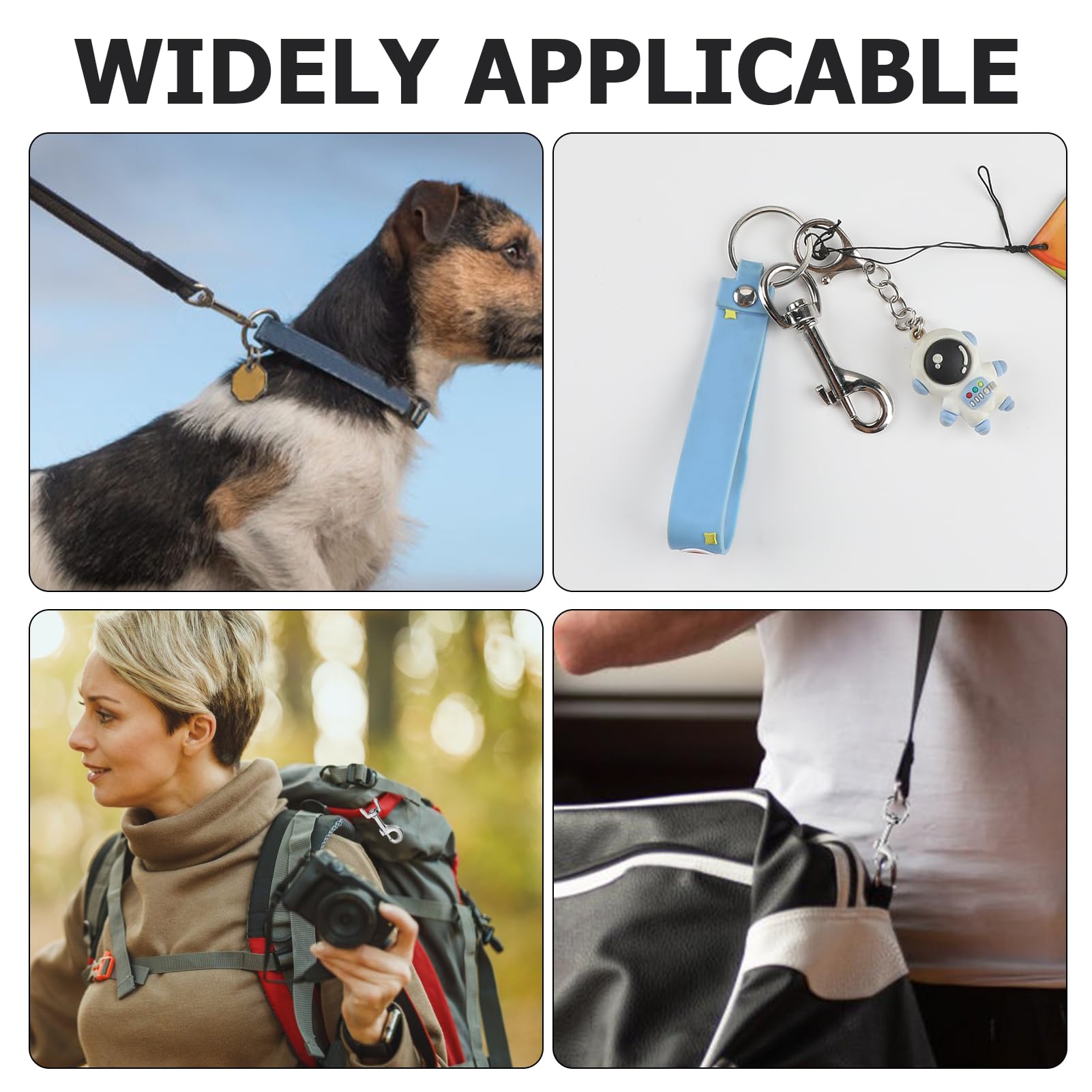2 pz Ganci Portachiavi,Moschettoni in Acciaio Inox,Utilizzati per Alpinismo,Guinzagli e Chiavi per Cani